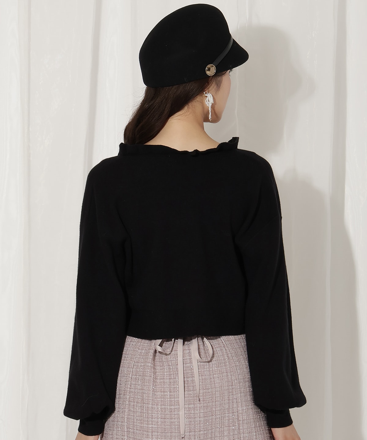 フリルカーディガン×リボンキャミセット