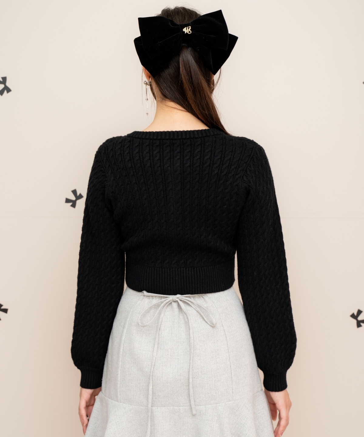 メニーリボンケーブルカーディガン