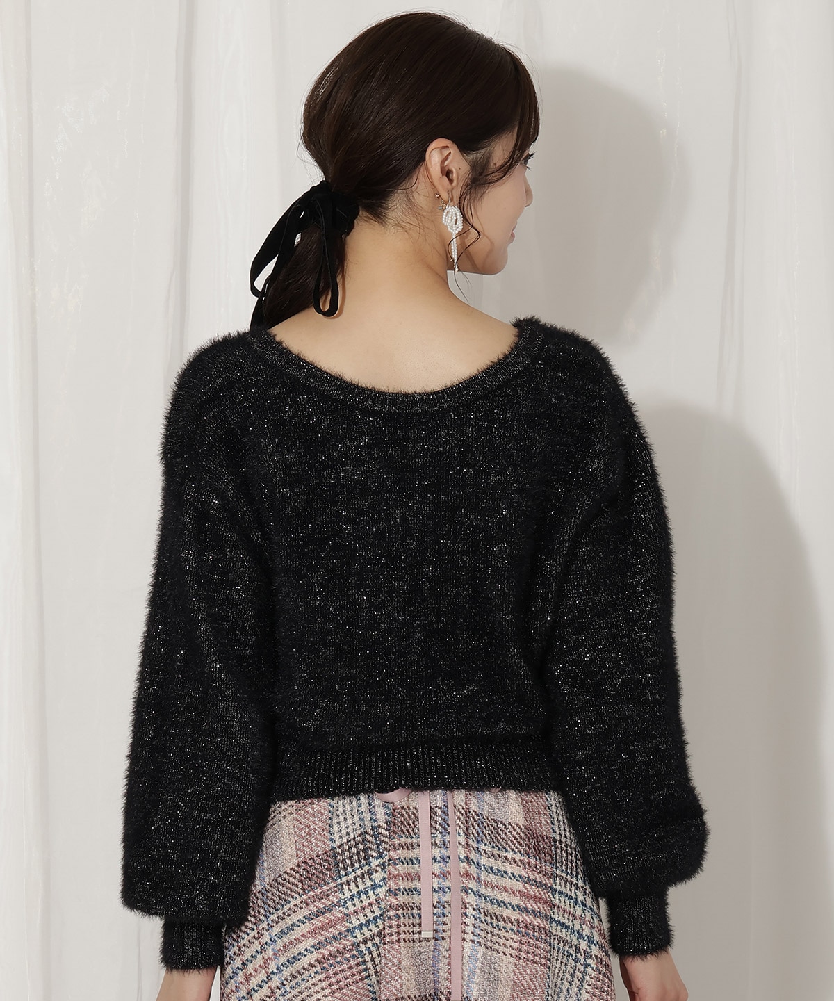 ラメフェザー2WAYニット