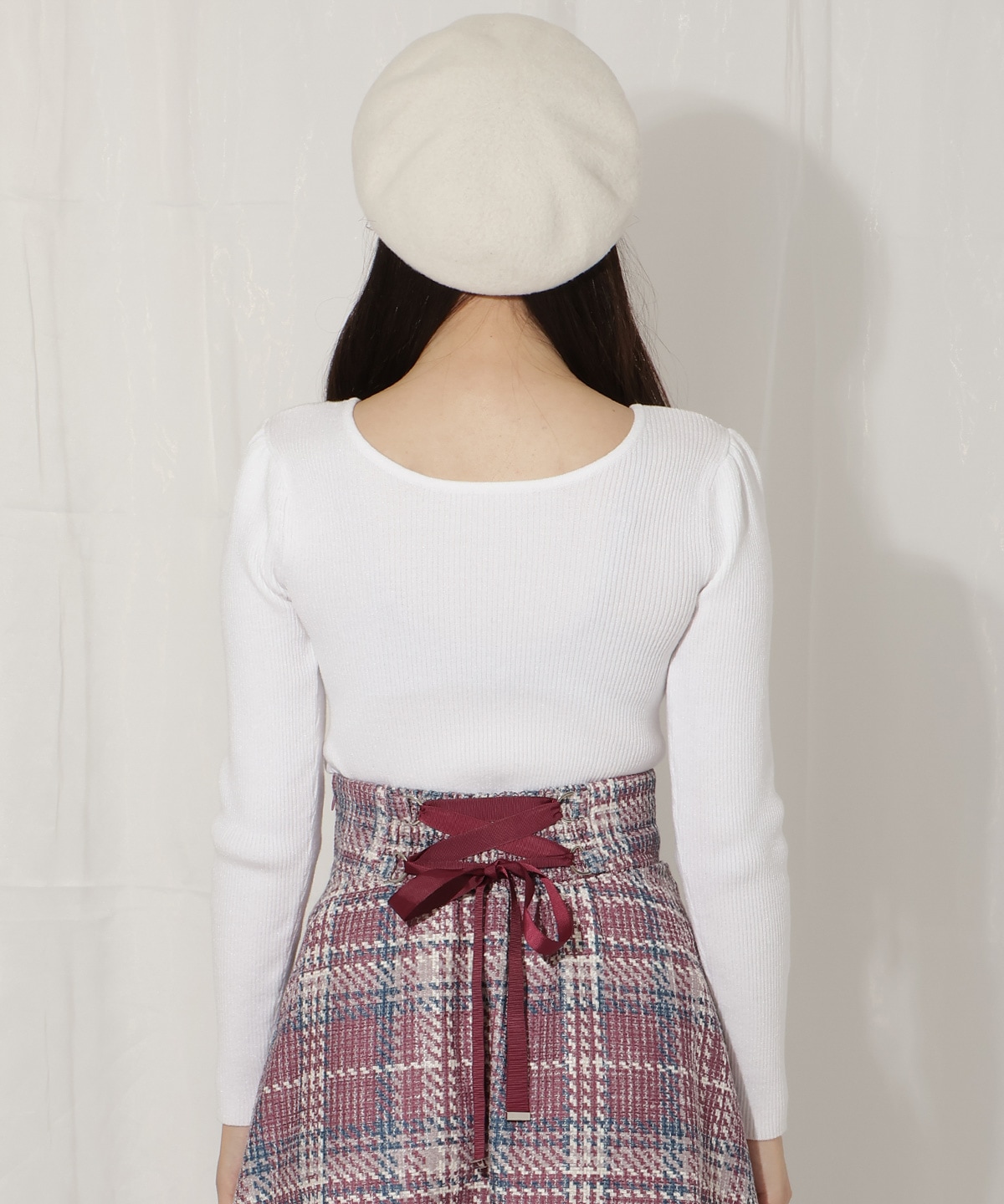 リボンスリーブ2WAYラメニット