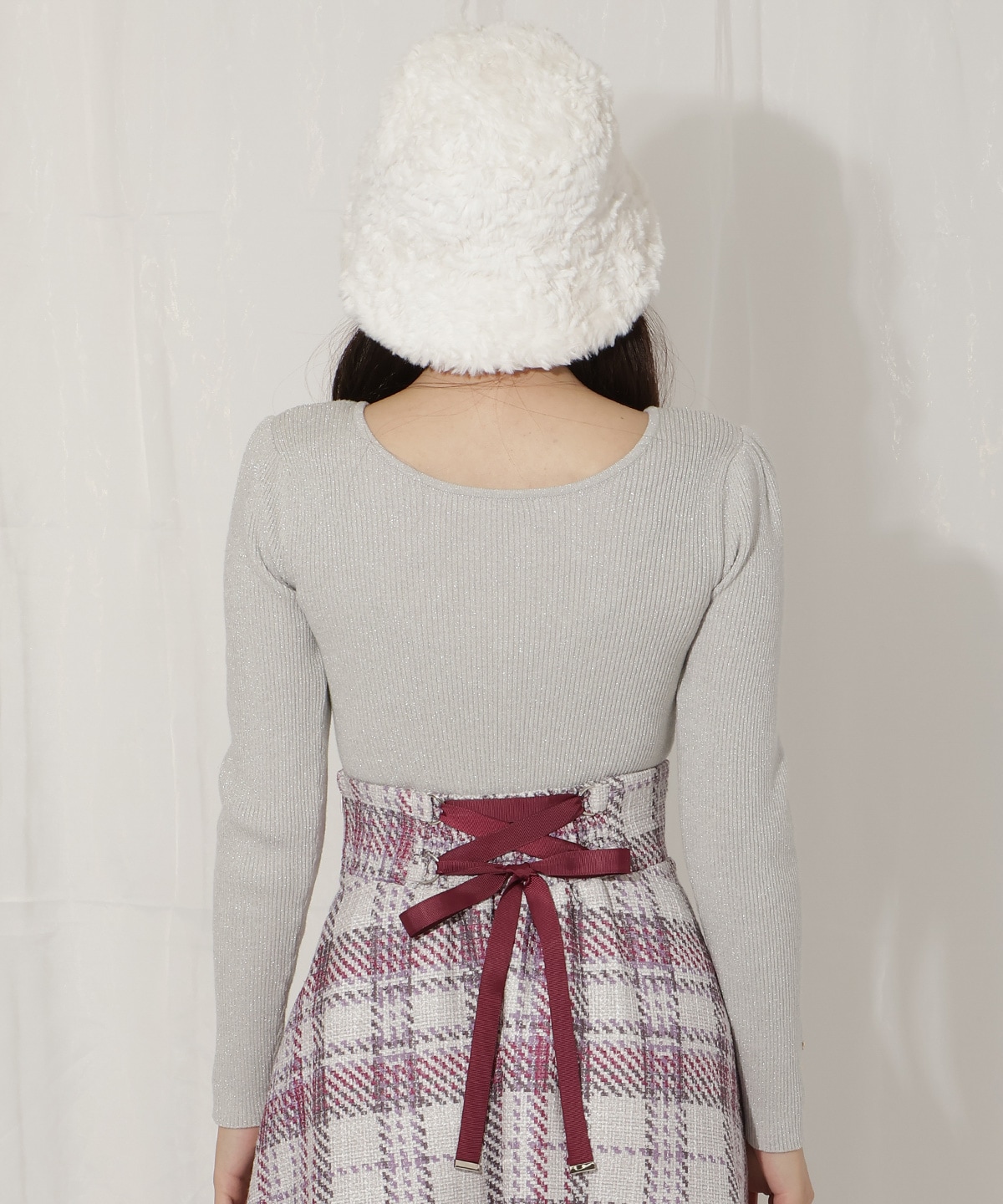 リボンスリーブ2WAYラメニット