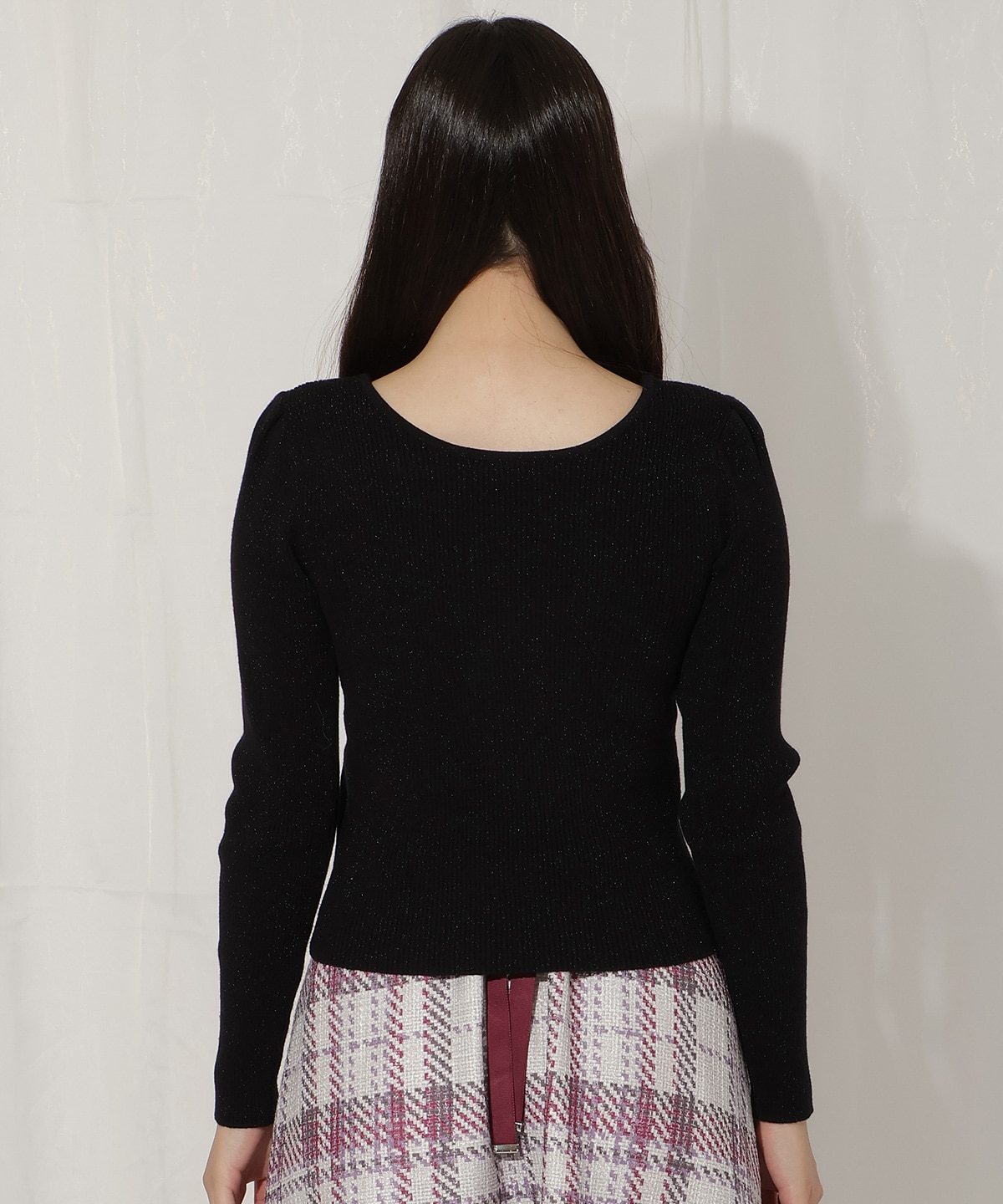 リボンスリーブ2WAYラメニット