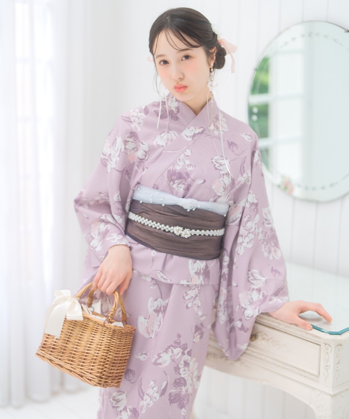 ニュアンスフラワー浴衣SET