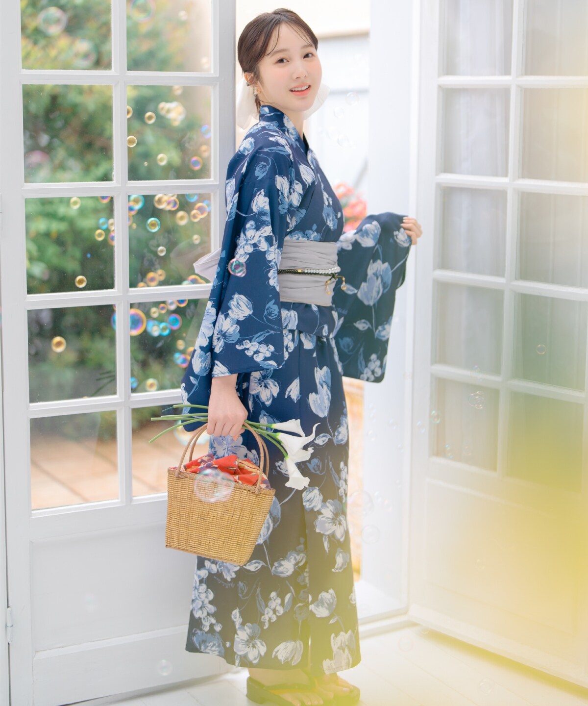 ニュアンスフラワー浴衣SET
