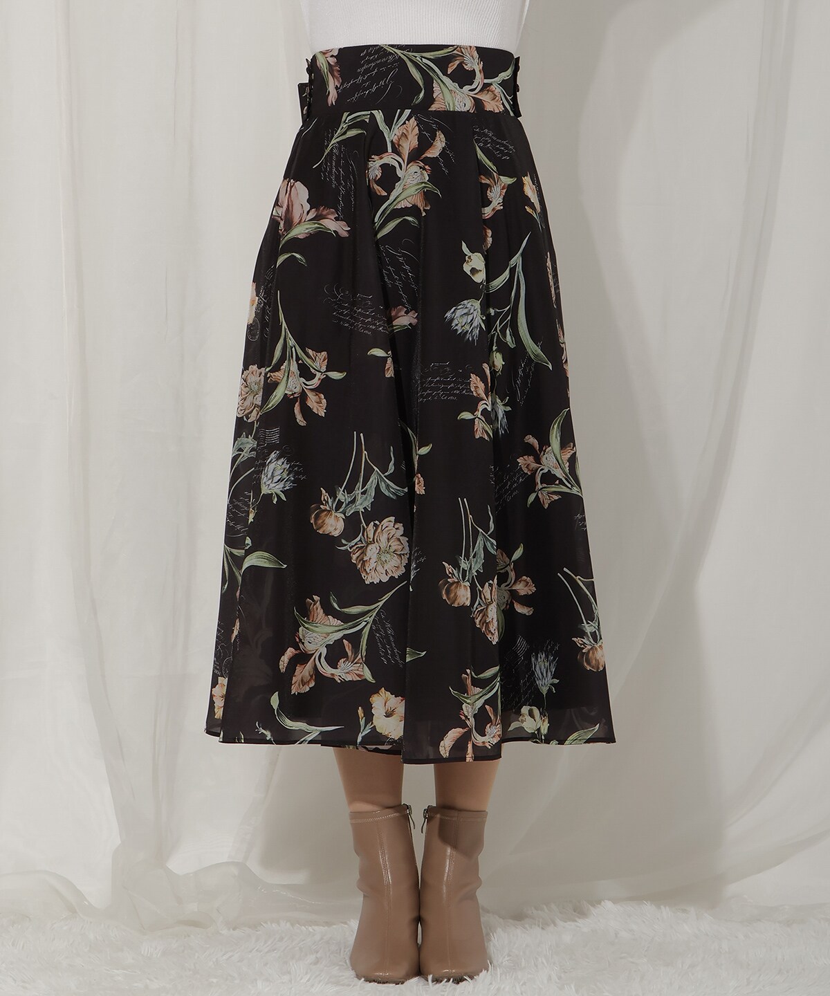 ビッグリボンシアーフラワースカート