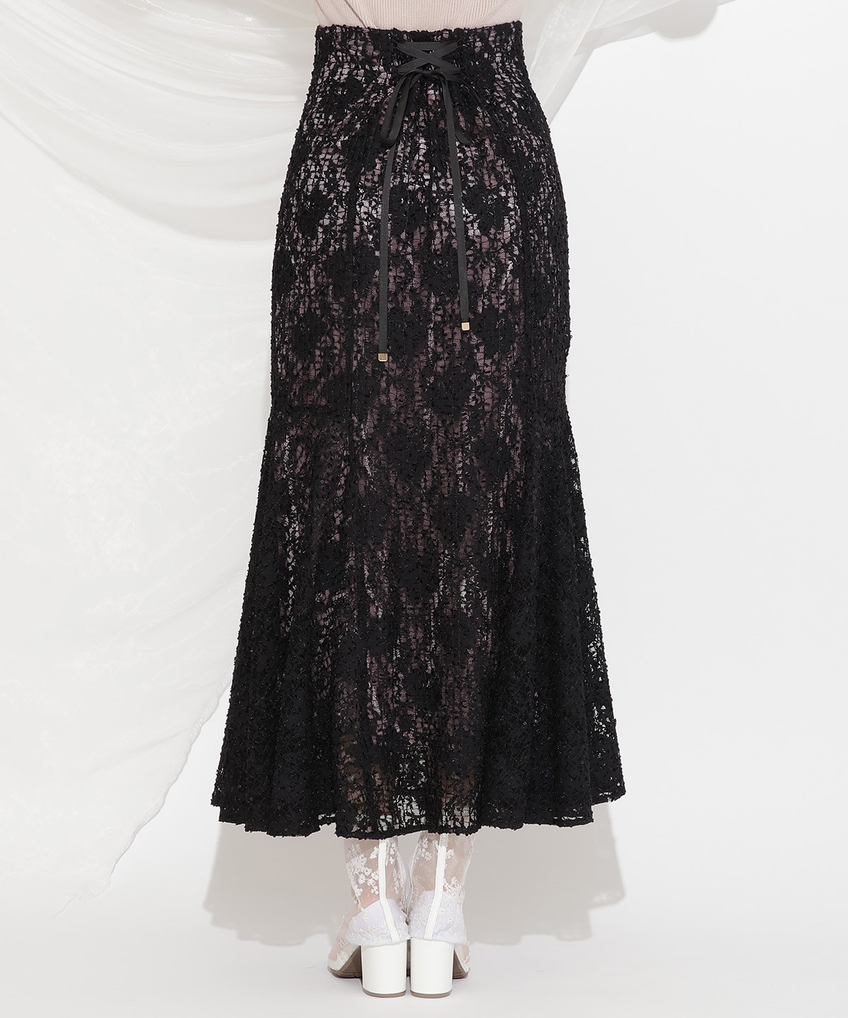 スパンコールレースマーメイドスカート