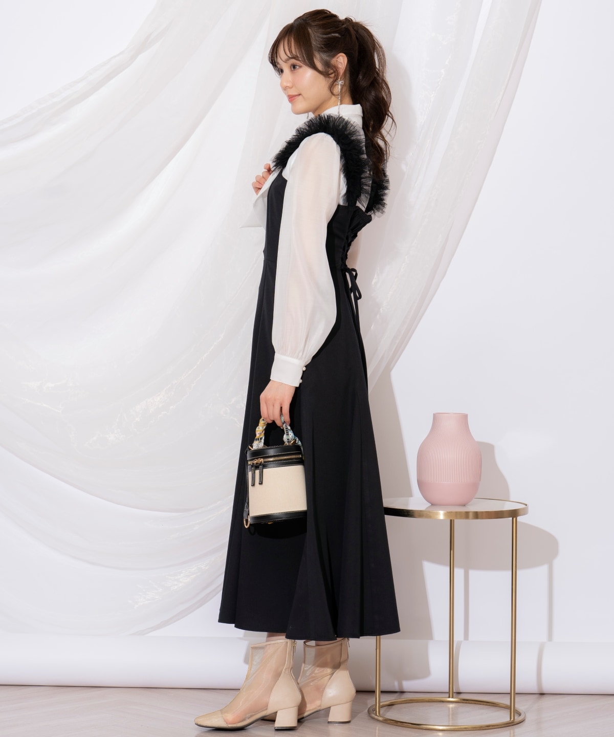 チュールフリルマーメイドジャンスカ