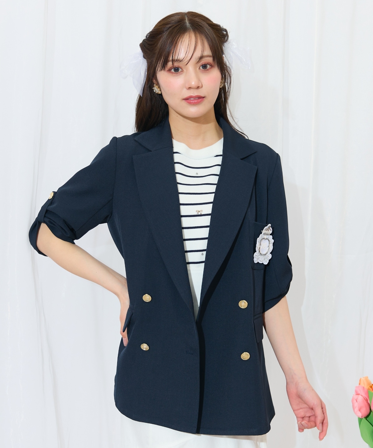 エンブレム付きテーラードジャケット