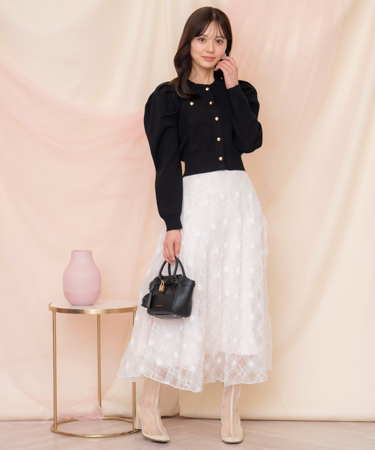 ポケットデザインタックスリーブカーディガン