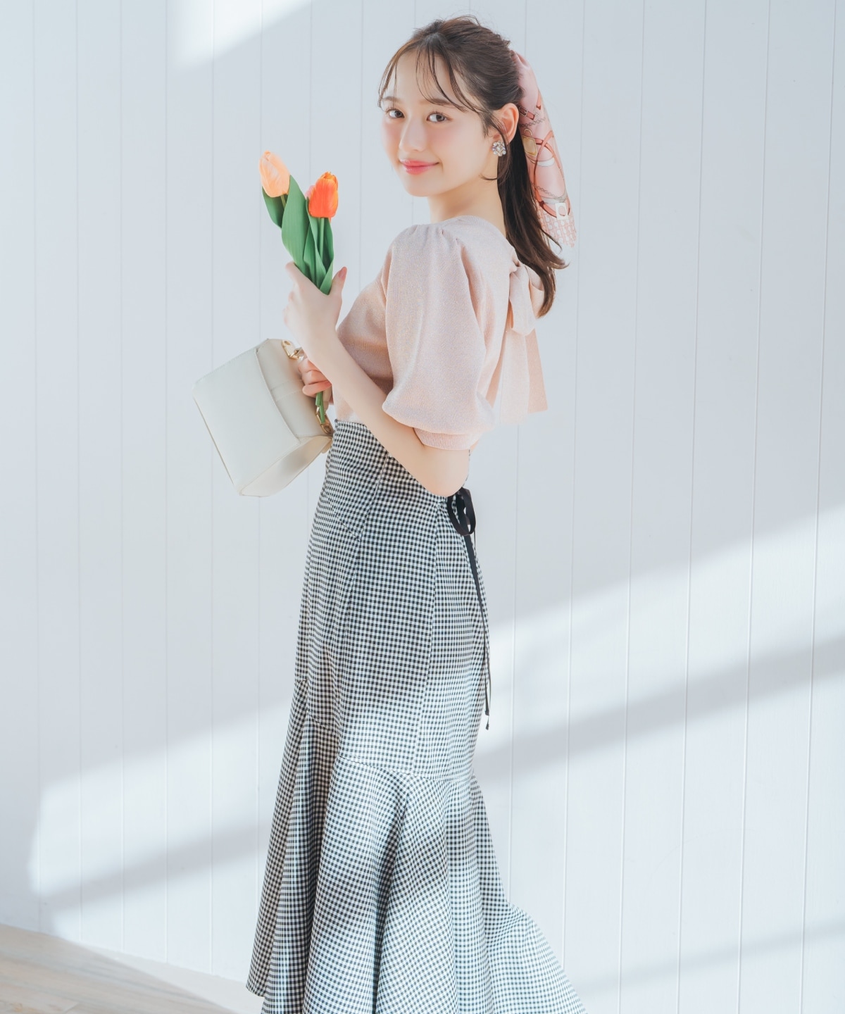 2WAYリボンラメニットプルオーバー