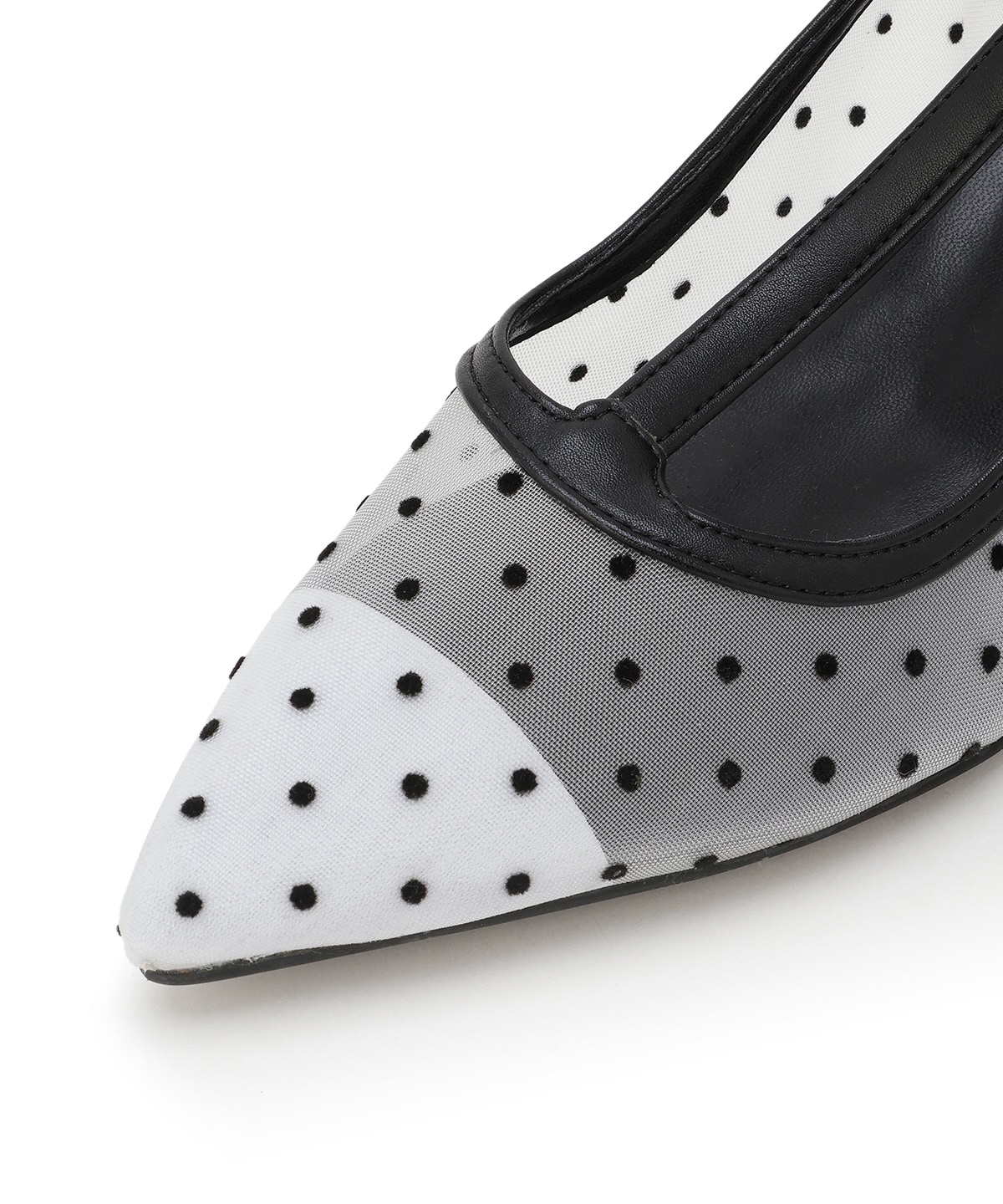 フラワーモチーフドットチュールパンプス