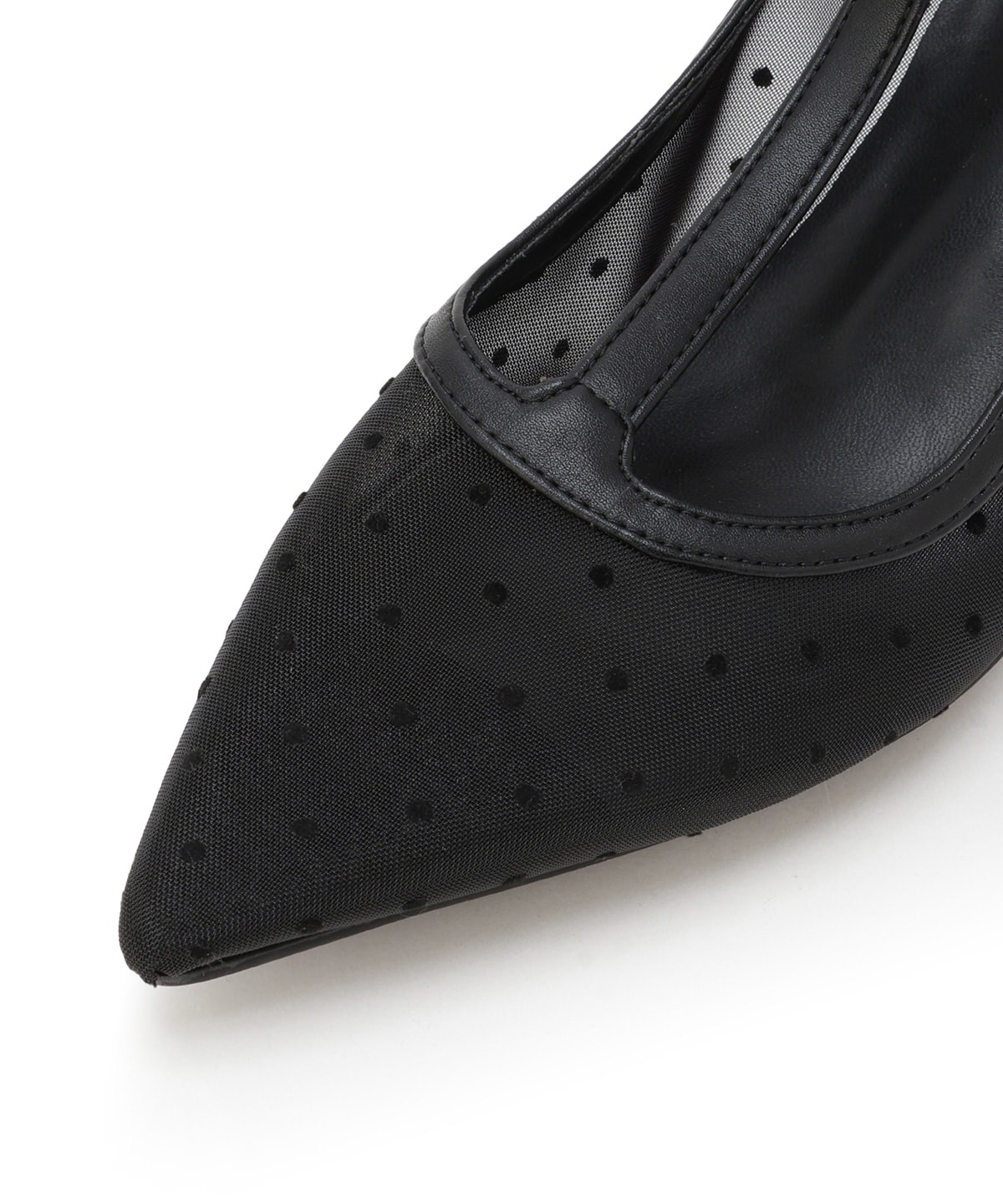 フラワーモチーフドットチュールパンプス