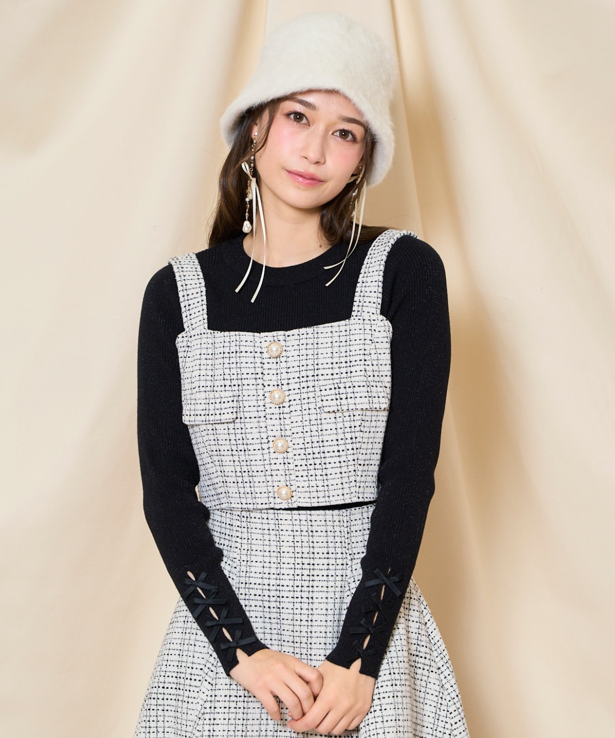 【ツイードセットアップシリーズ】ツイードビスチェ