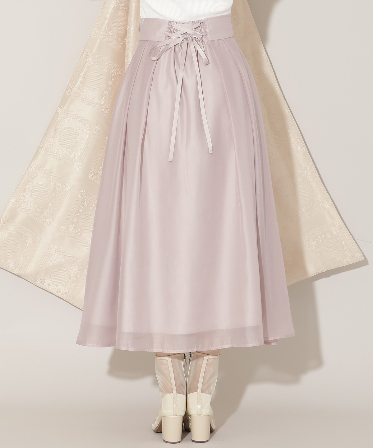 オーガンジータックフレアスカート