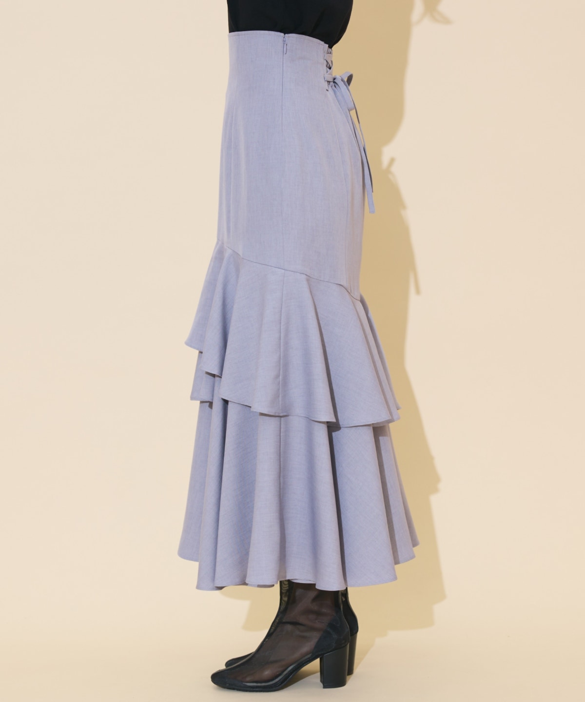 アシメレイヤードハイウエストスカート
