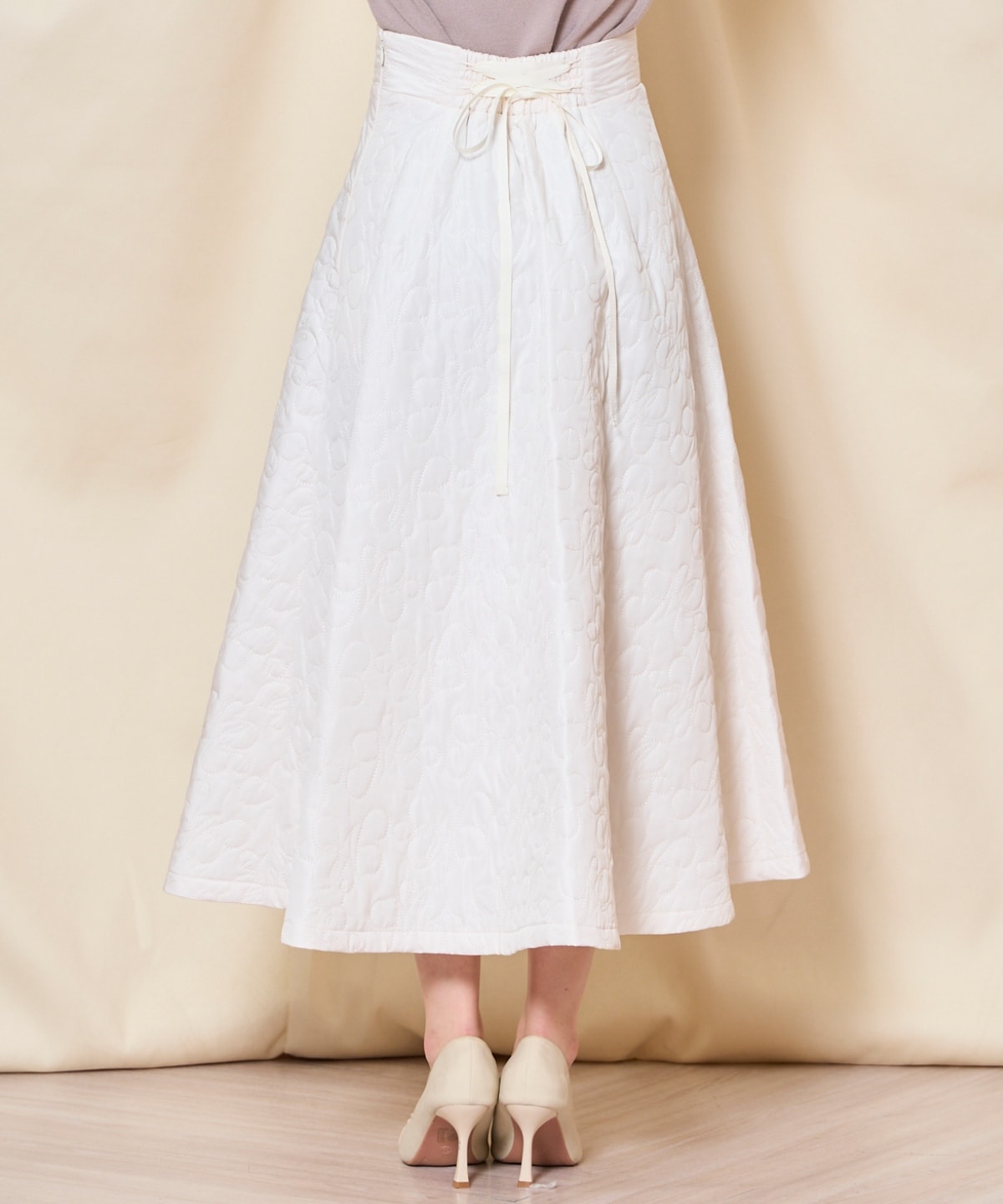 キルティングボリュームフレアスカート