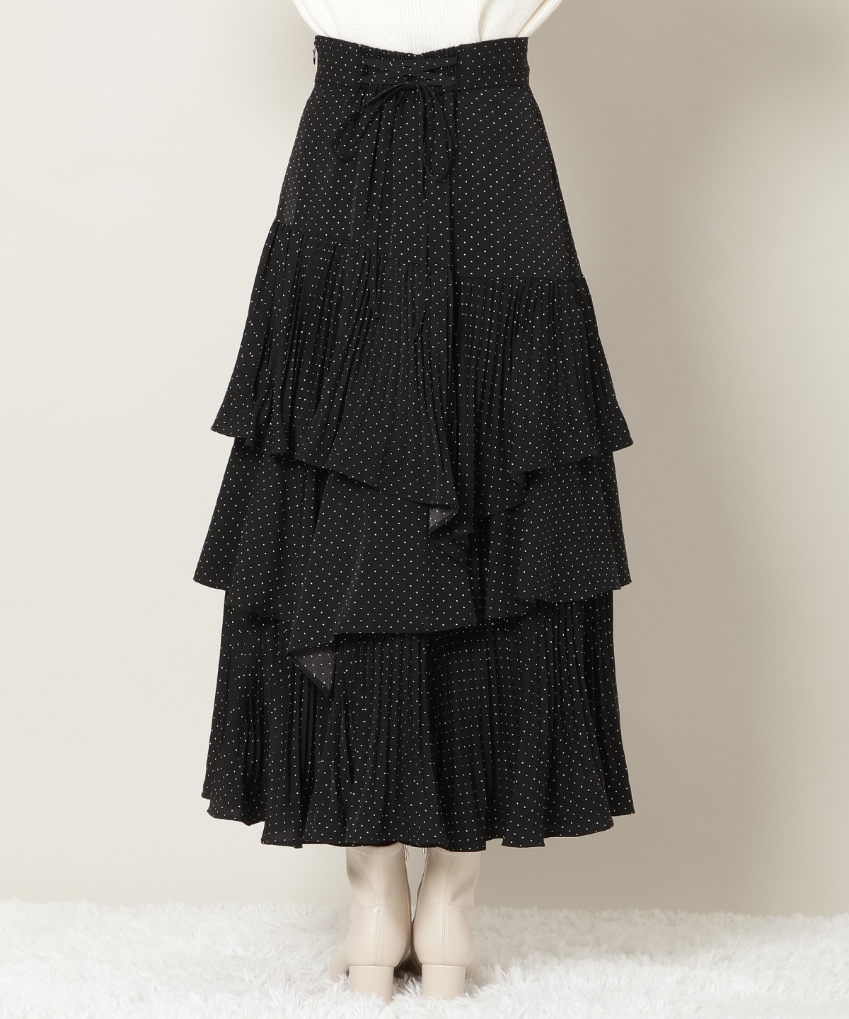 プリーツシフォンティアードスカート