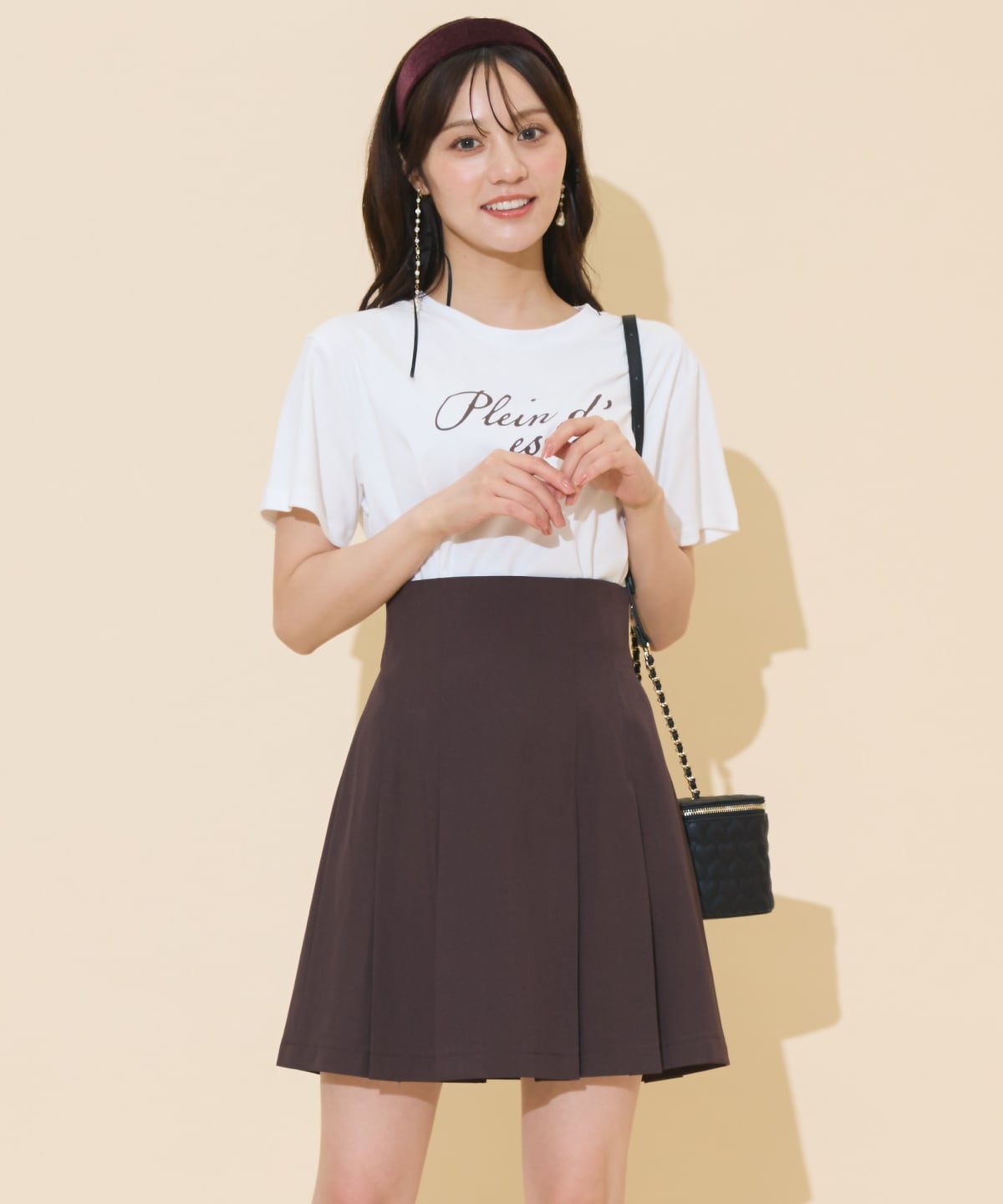 ハイウエストプリーツミニスカート