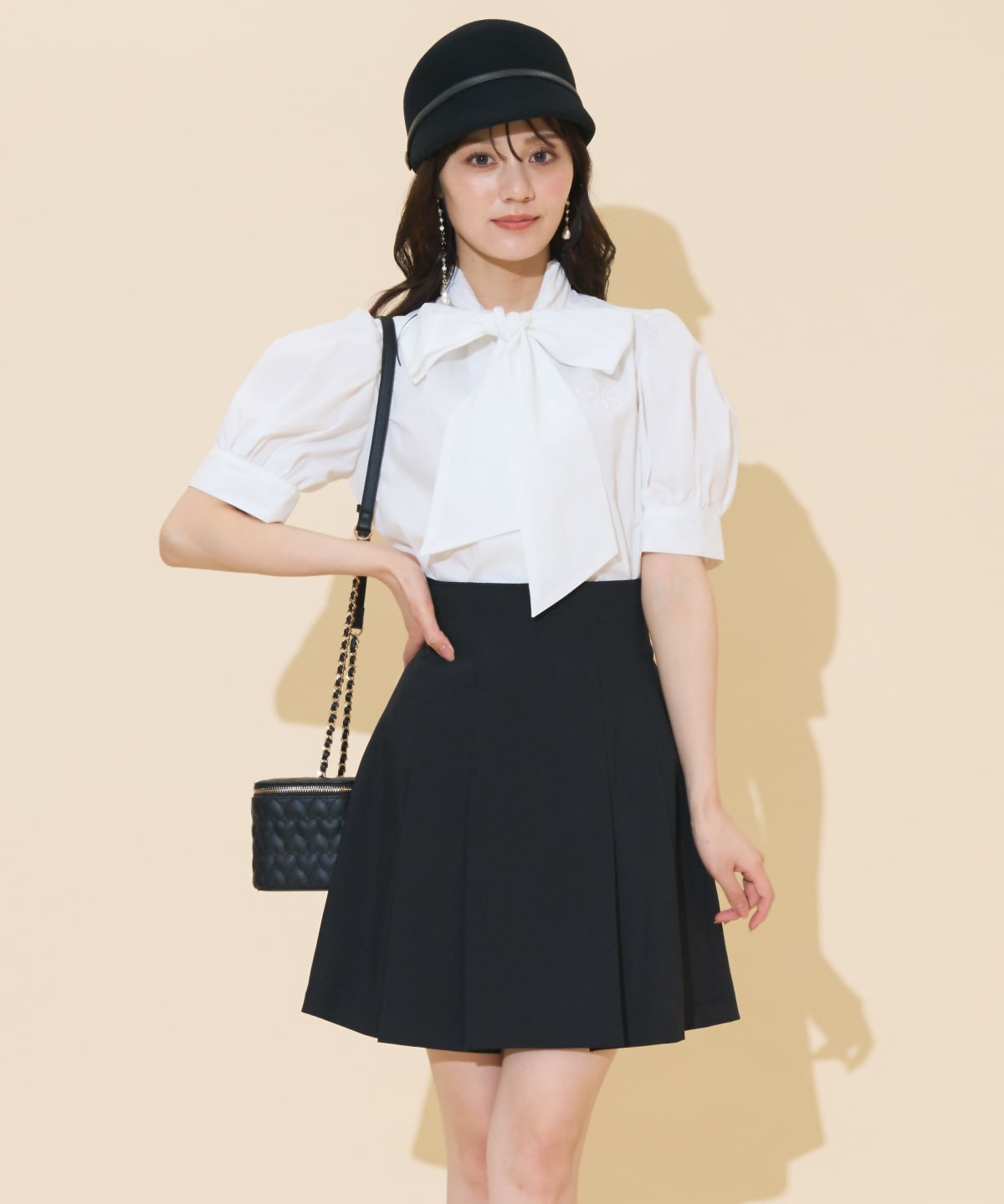 ハイウエストプリーツミニスカート