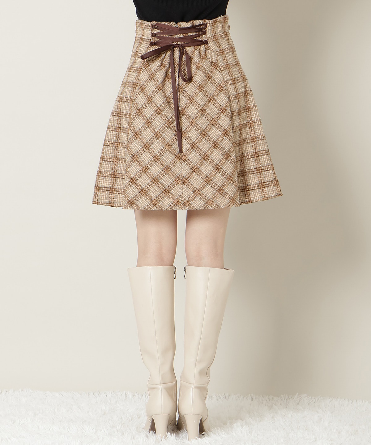 ビットデザインツイードミニスカート