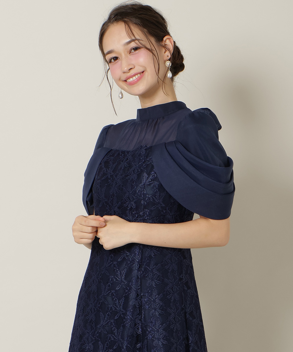 【再入荷予約受付中】シアーベールレースワンピース