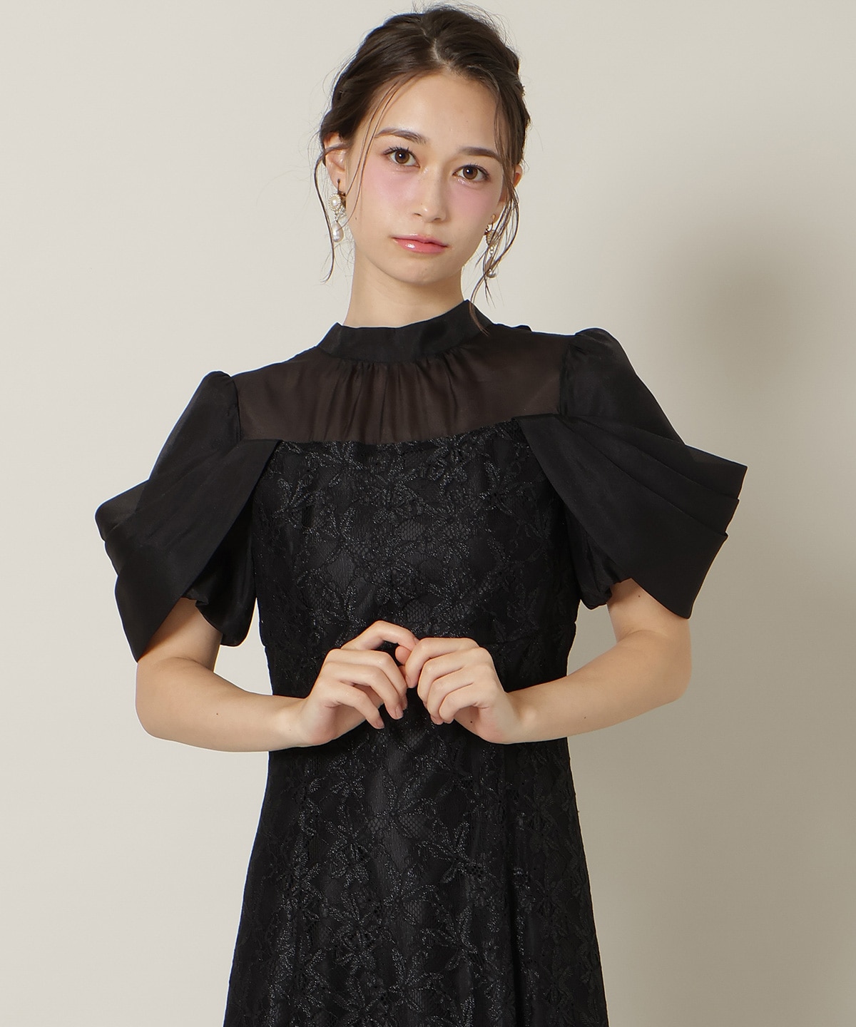 【再入荷予約受付中】シアーベールレースワンピース