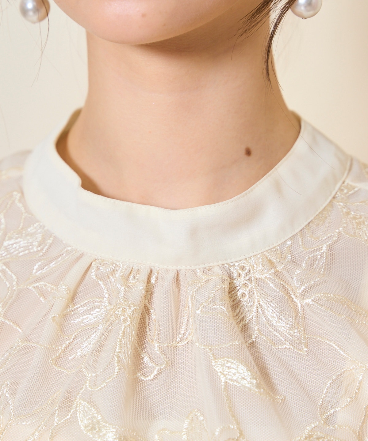 リボンスリーブブラウス