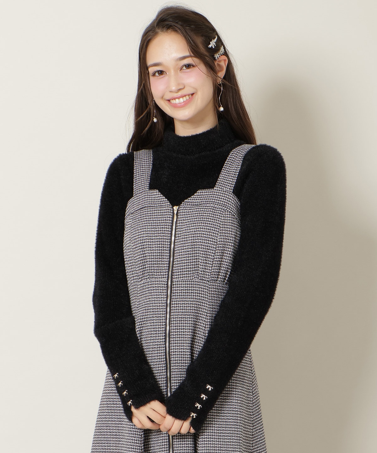 ZIPデザインフレアジャンスカ