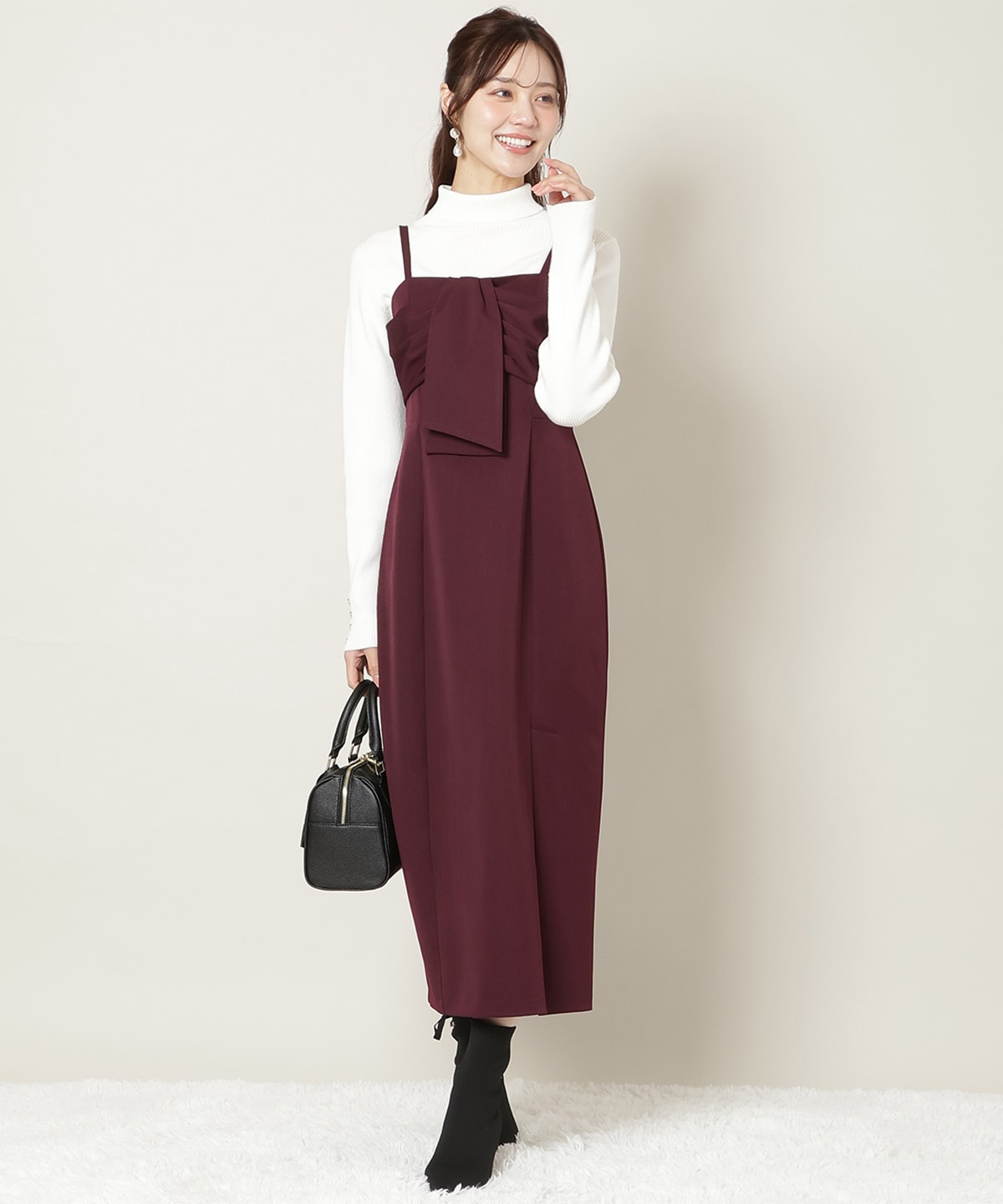 リボンデザインIラインワンピース