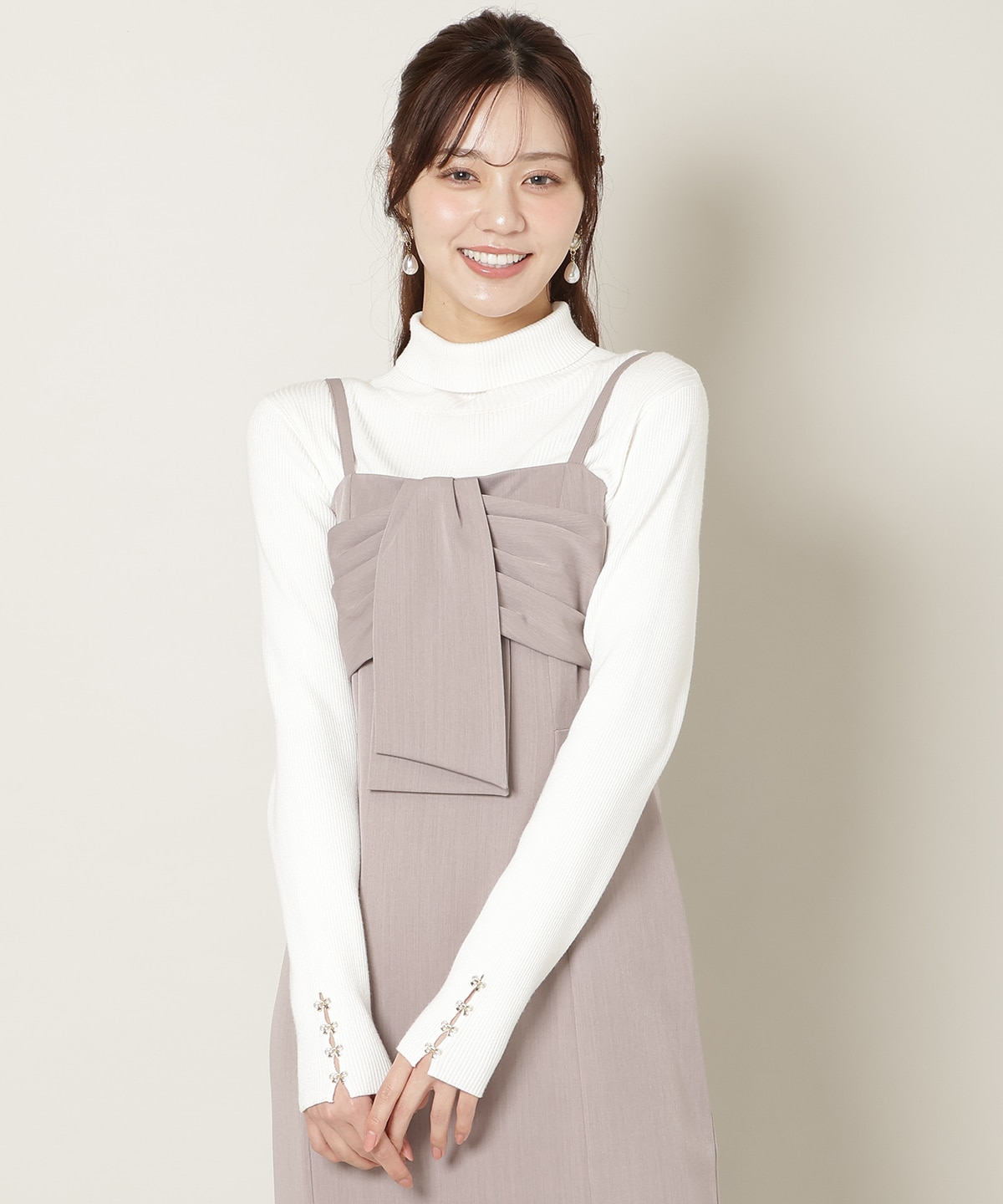 リボンデザインIラインワンピース