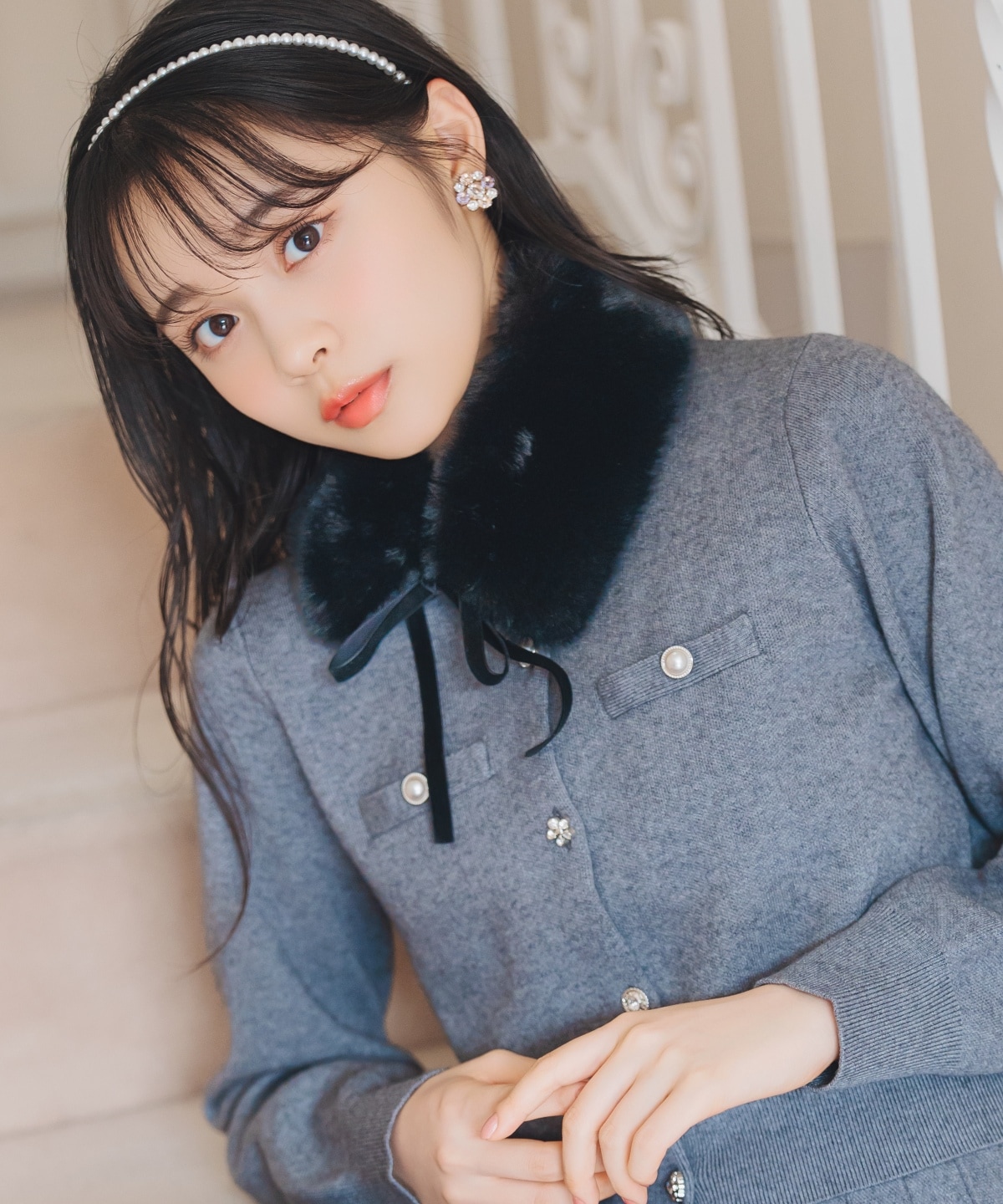 【11/21(fri)10時発売】ファーティペット付きニットSETUP