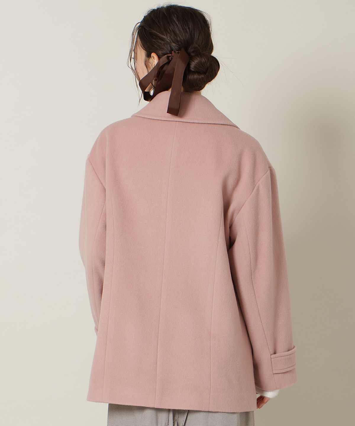 ゴールドボタンミドル丈Ｐコート