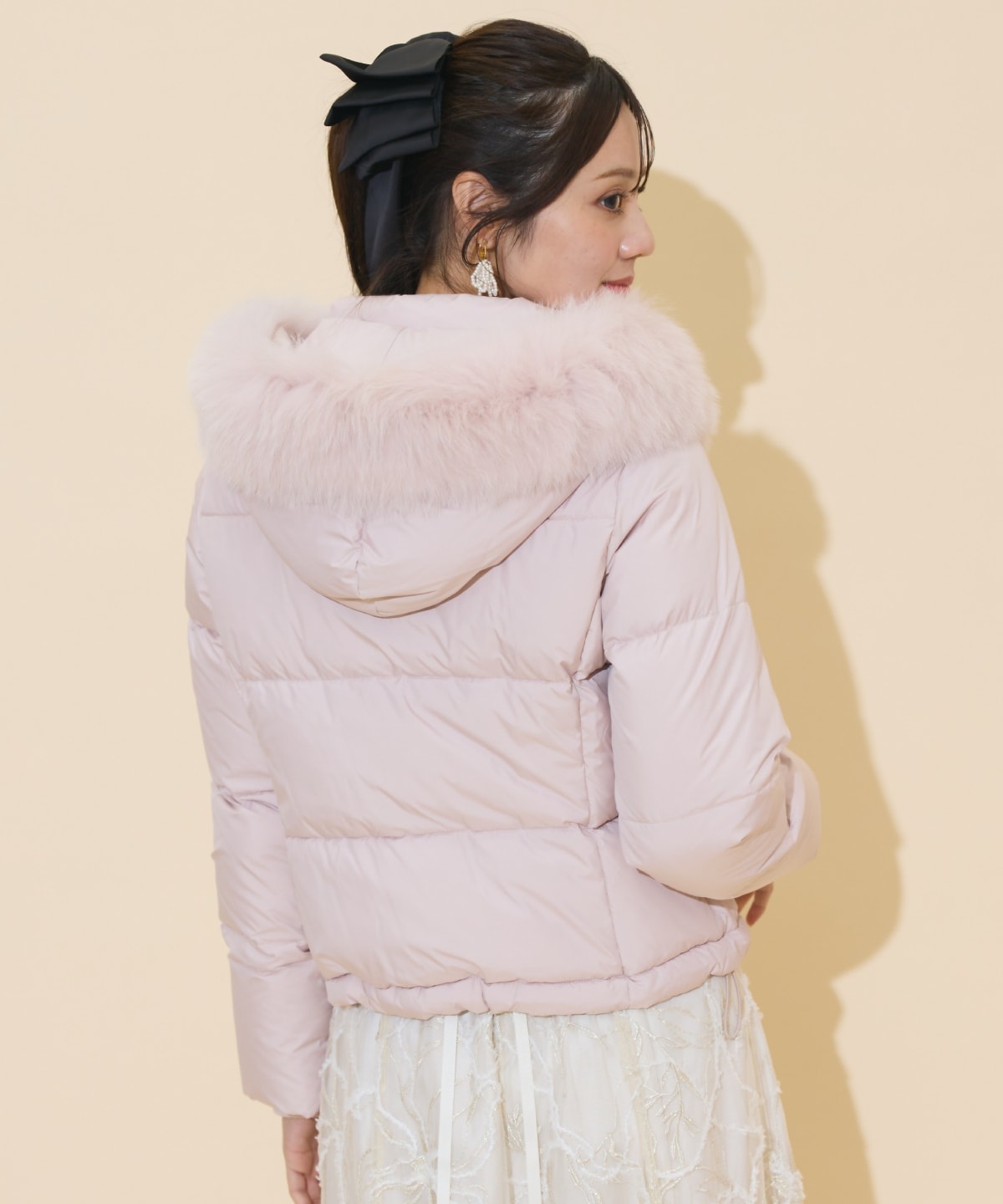 ファー付きショートダウン