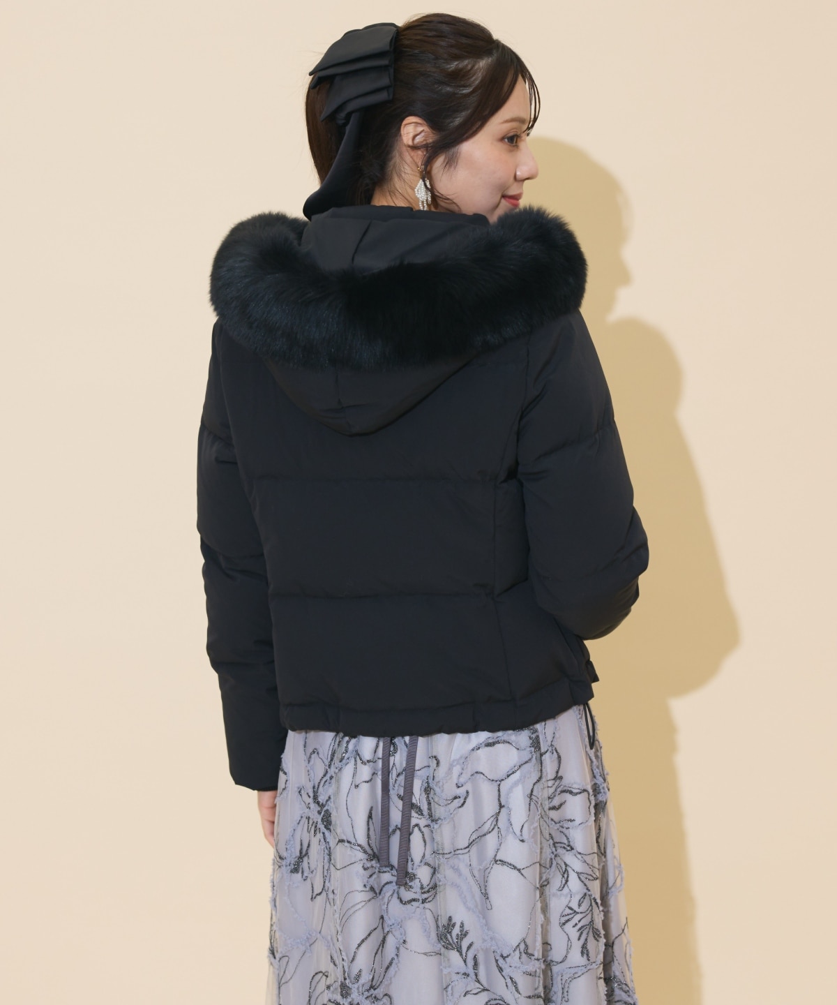 ファー付きショートダウン