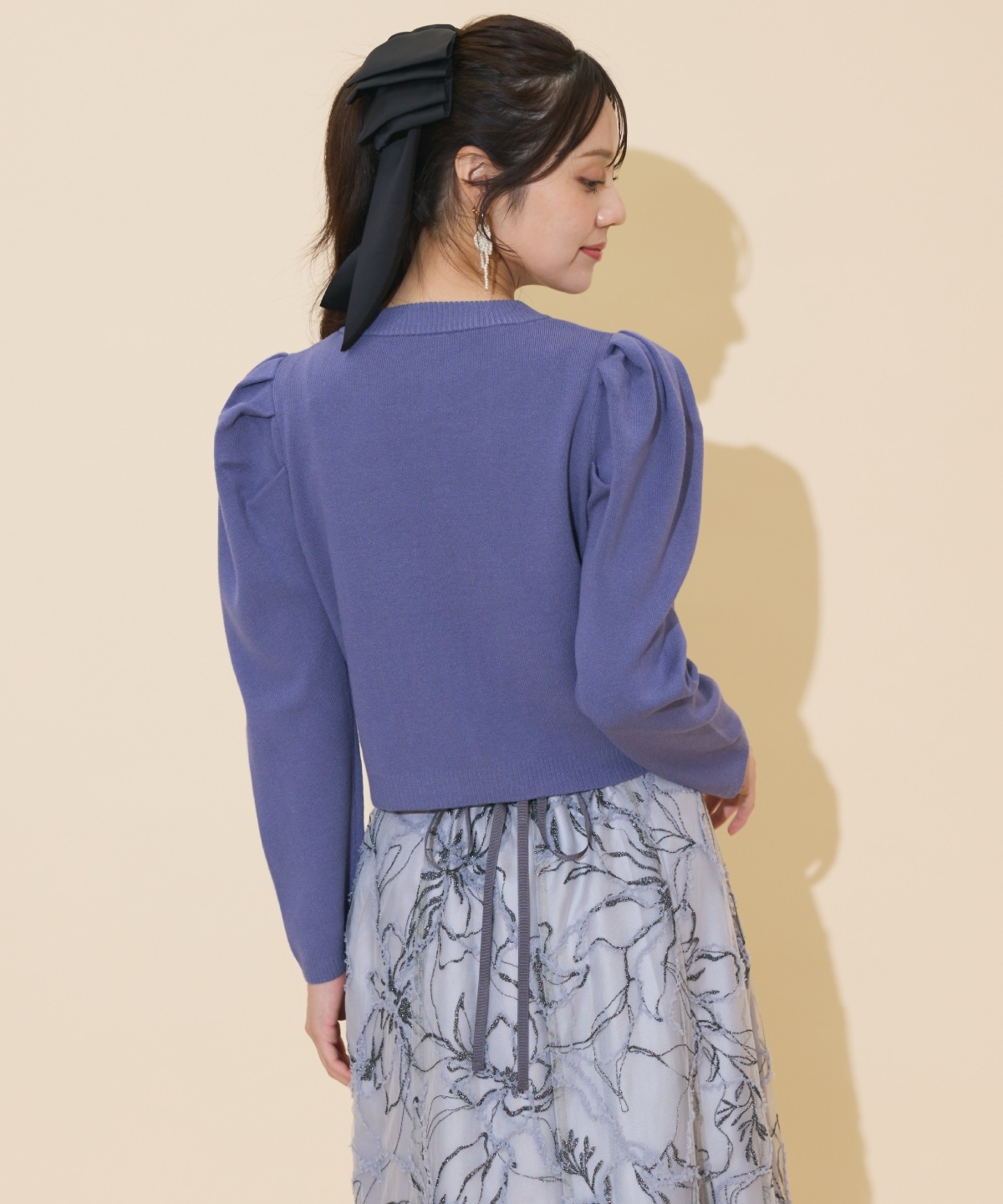 タックスリーブニットカーディガン