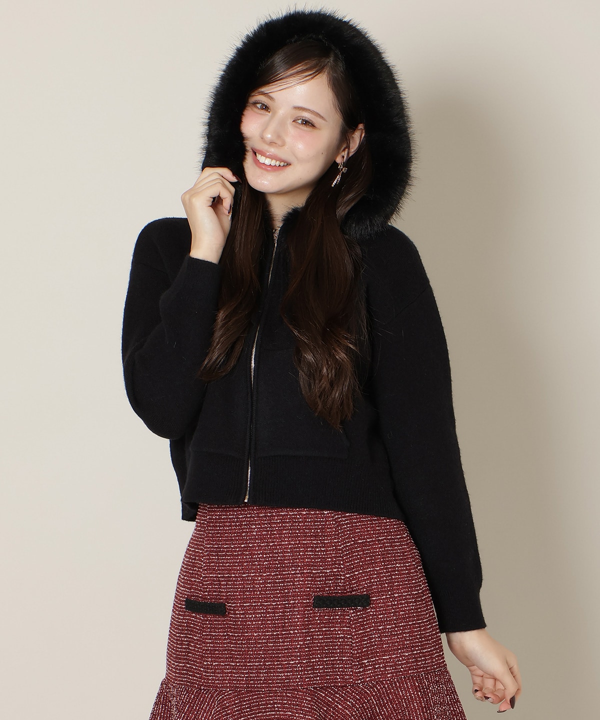 【1/1(thu)10時発売 New Year's Item】フードファーニットパーカー