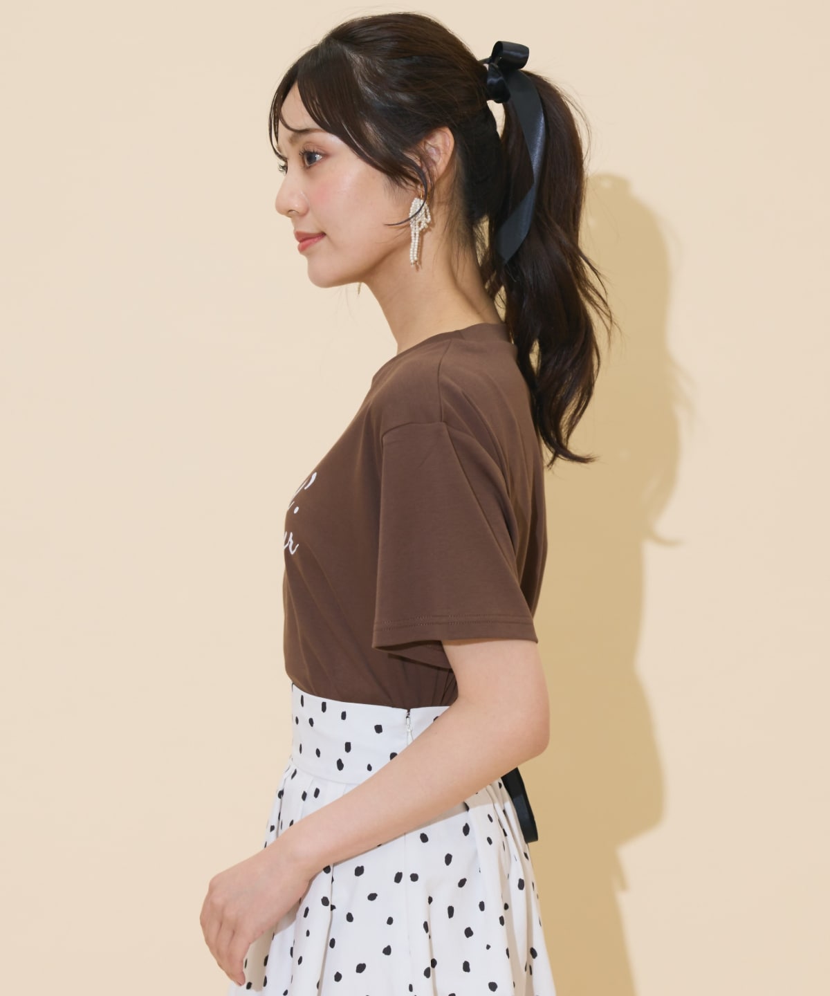 ドロップショルダーロゴTシャツ