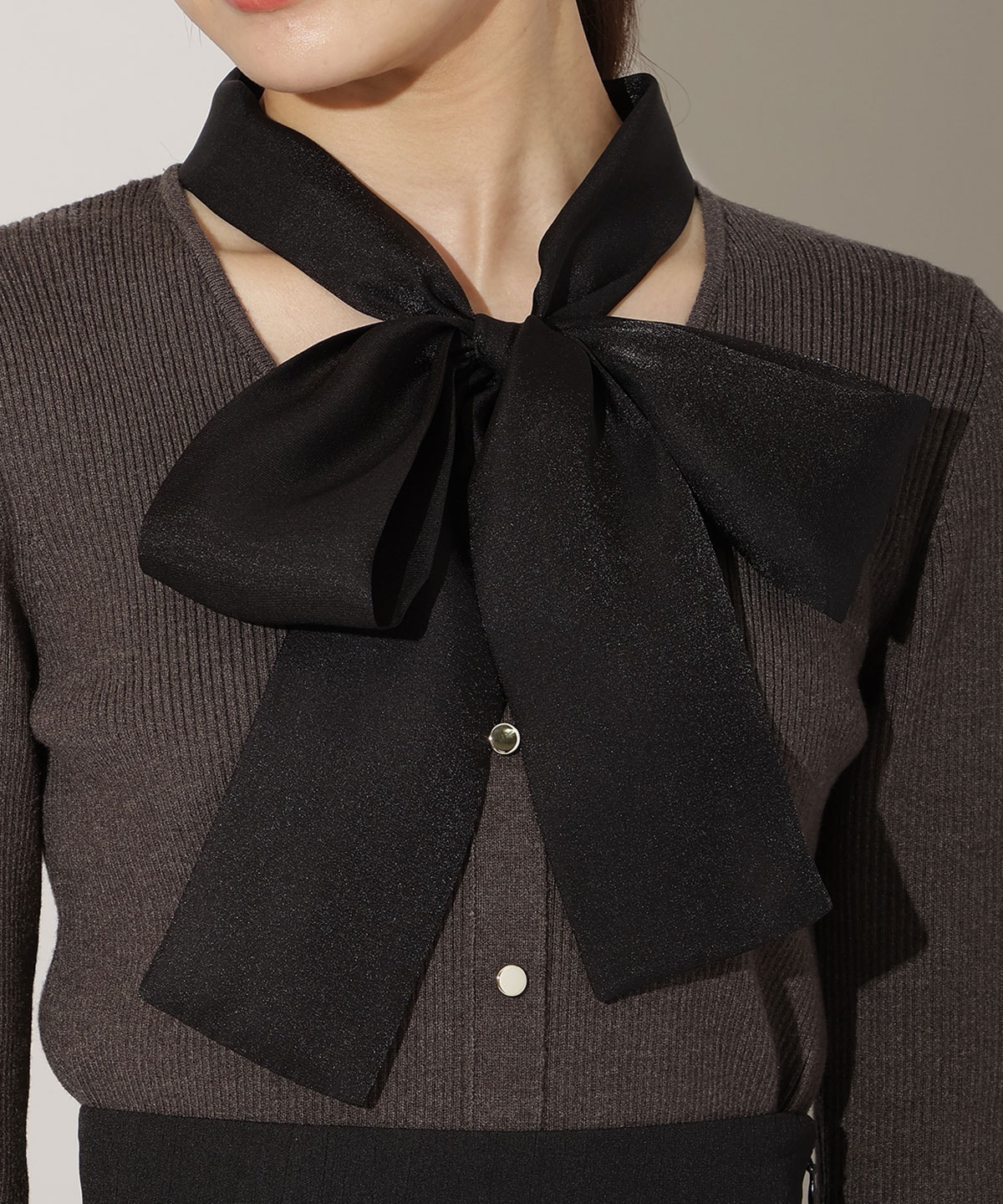 シアーリボンニット