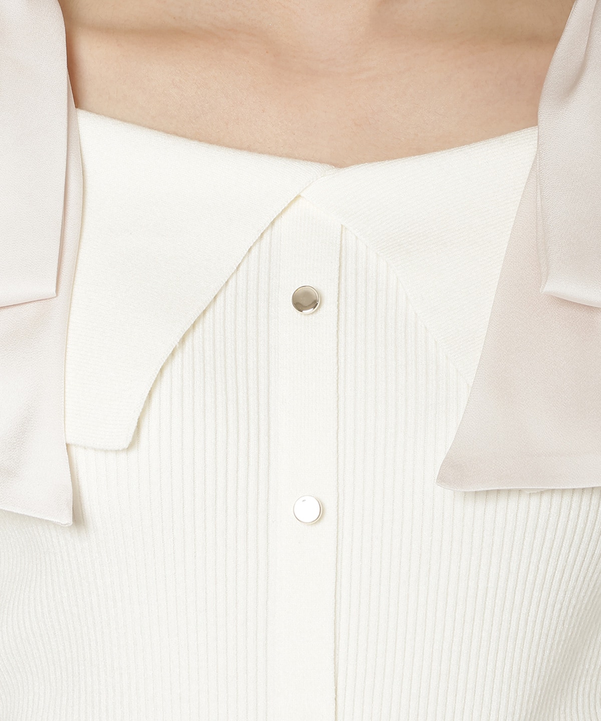 リボンオフショルニットプルオーバー