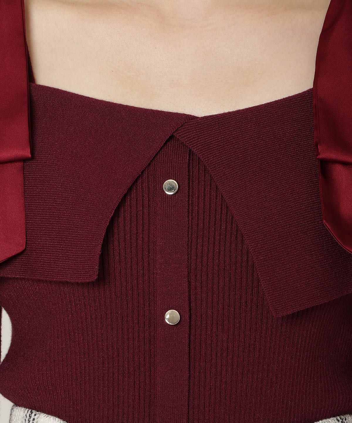 リボンオフショルニットプルオーバー