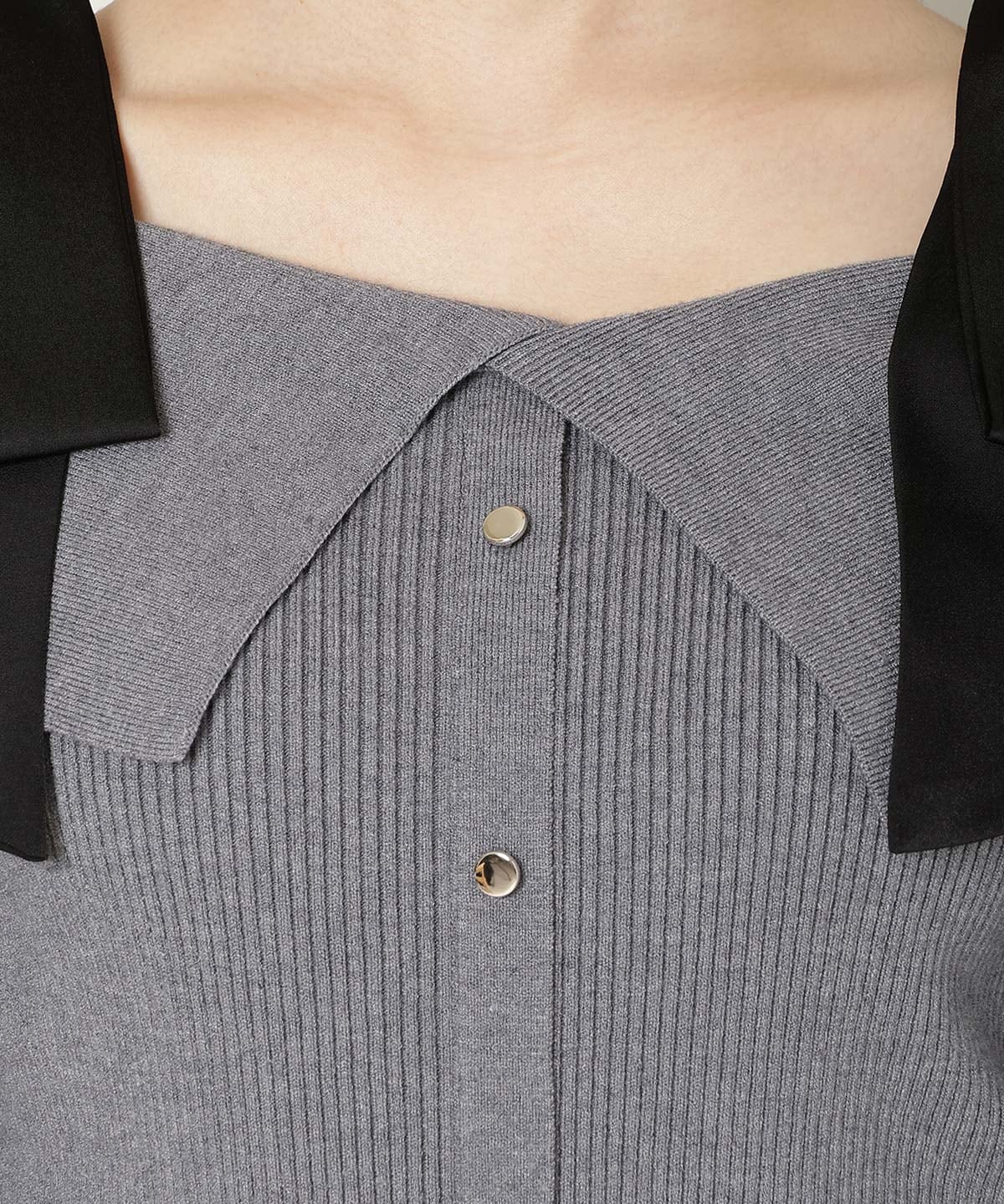 リボンオフショルニットプルオーバー