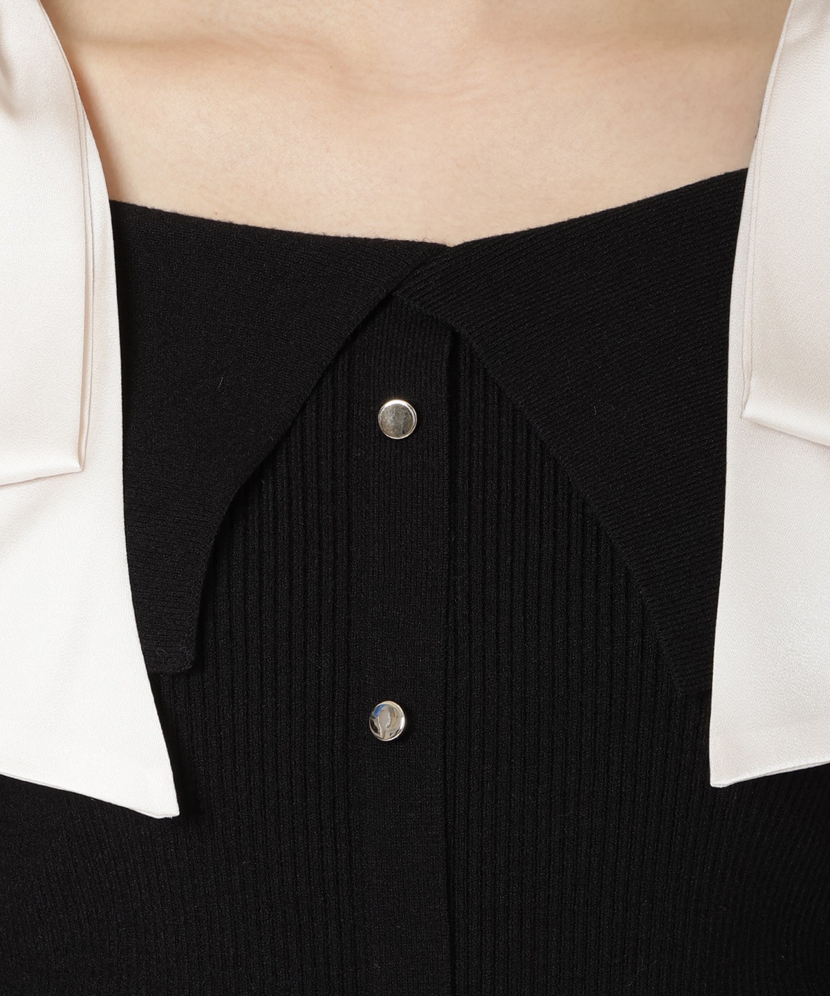 リボンオフショルニットプルオーバー