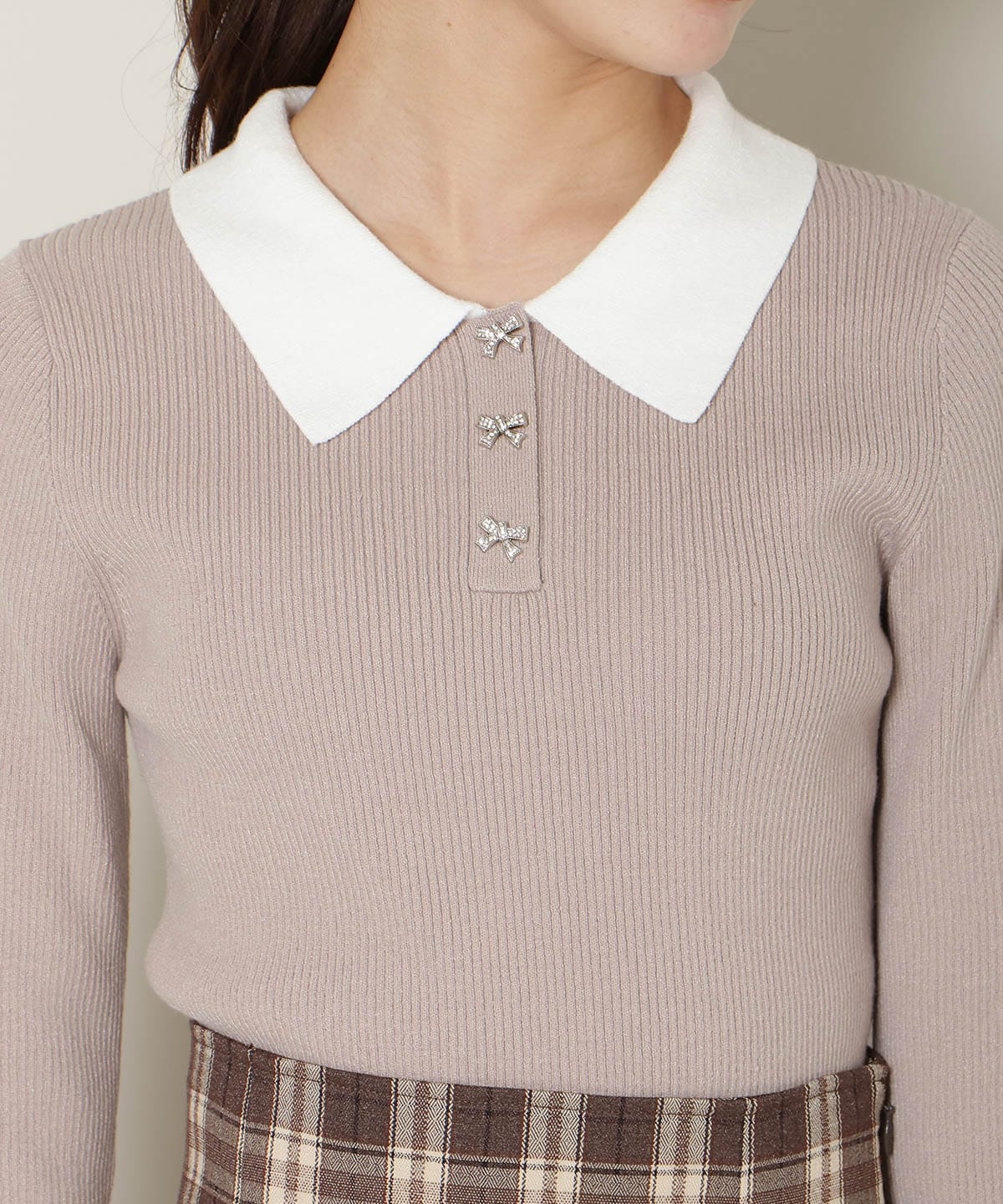 【1/1(thu)10時発売 New Year's Item】ポロカラーリブニット