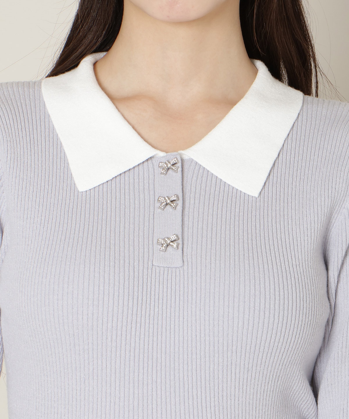 【1/1(thu)10時発売 New Year's Item】ポロカラーリブニット