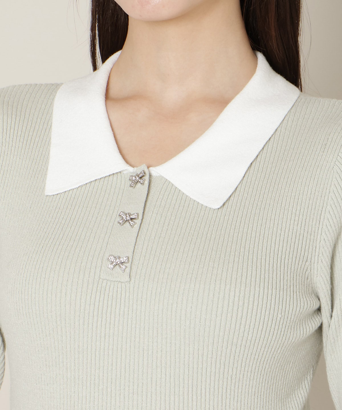 【1/1(thu)10時発売 New Year's Item】ポロカラーリブニット