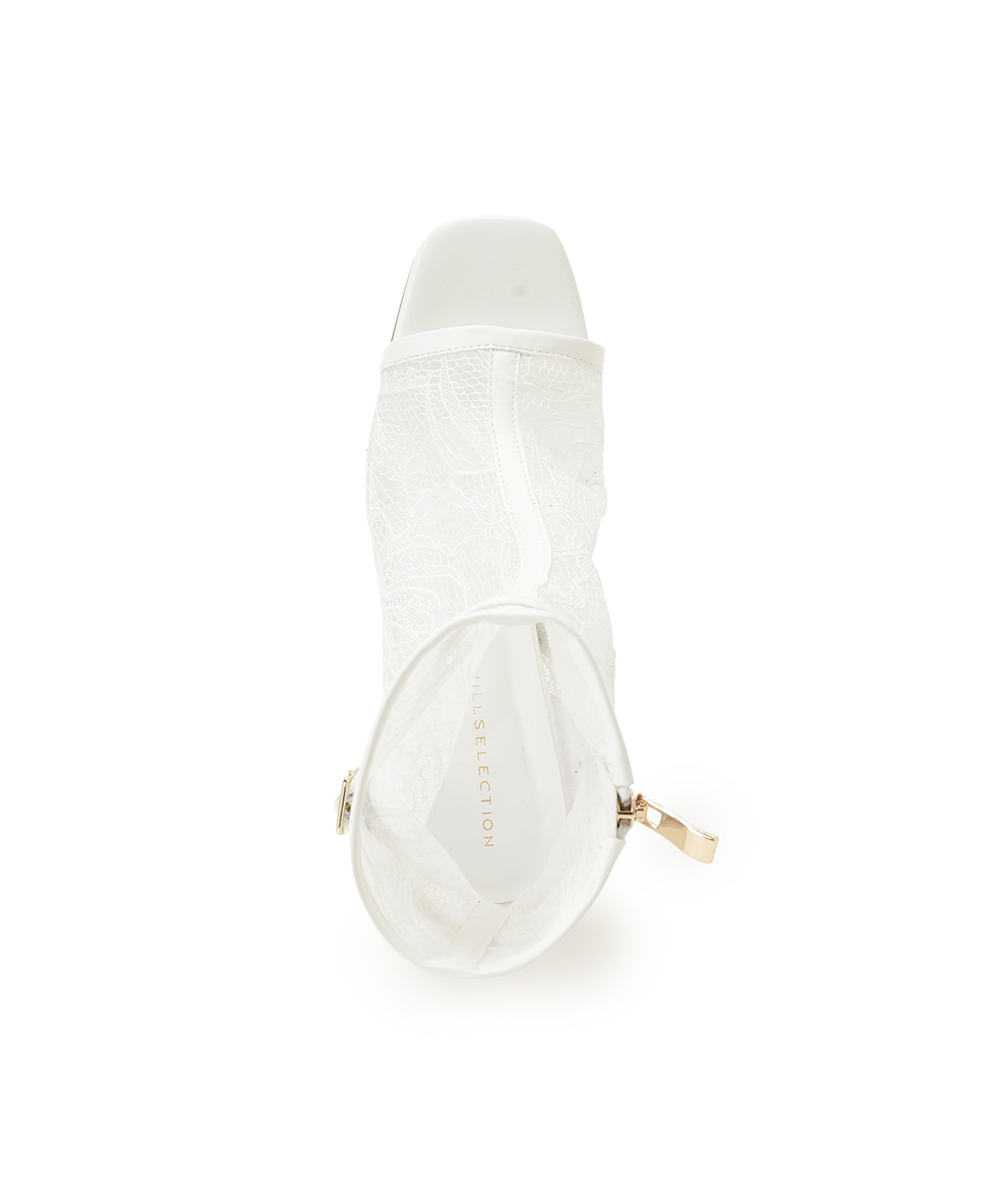 ベルト付きオープントゥレースブーツ