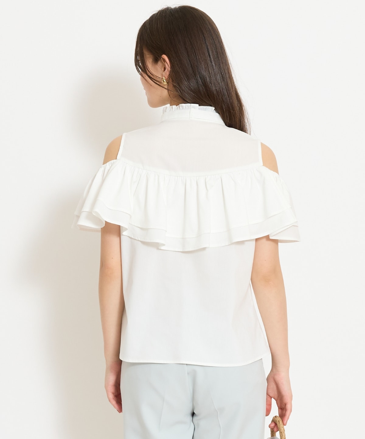 スタンドフリル２WAYスリーブブラウス