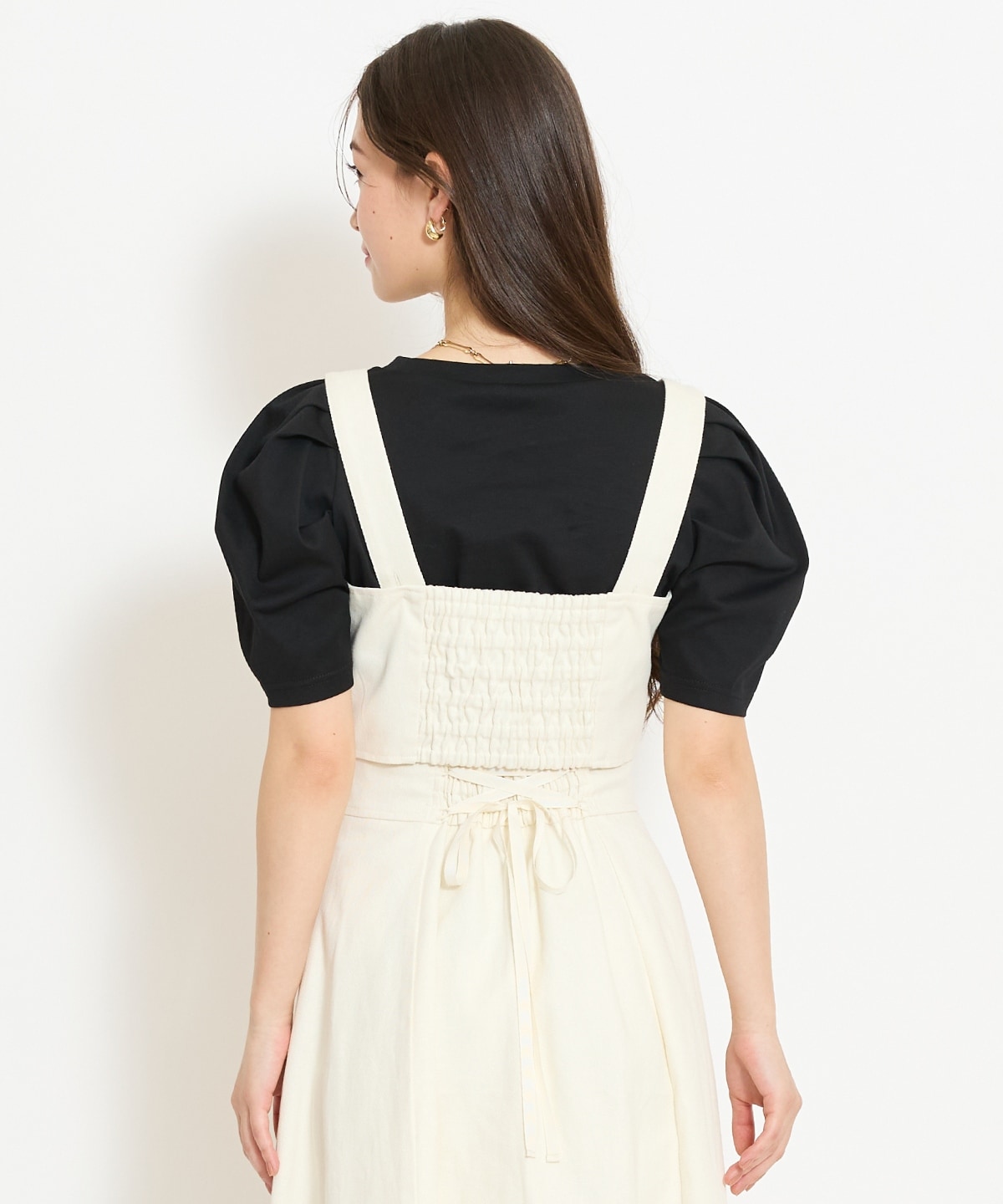 【セットアップ対応】ボタン付きデニムビスチェ