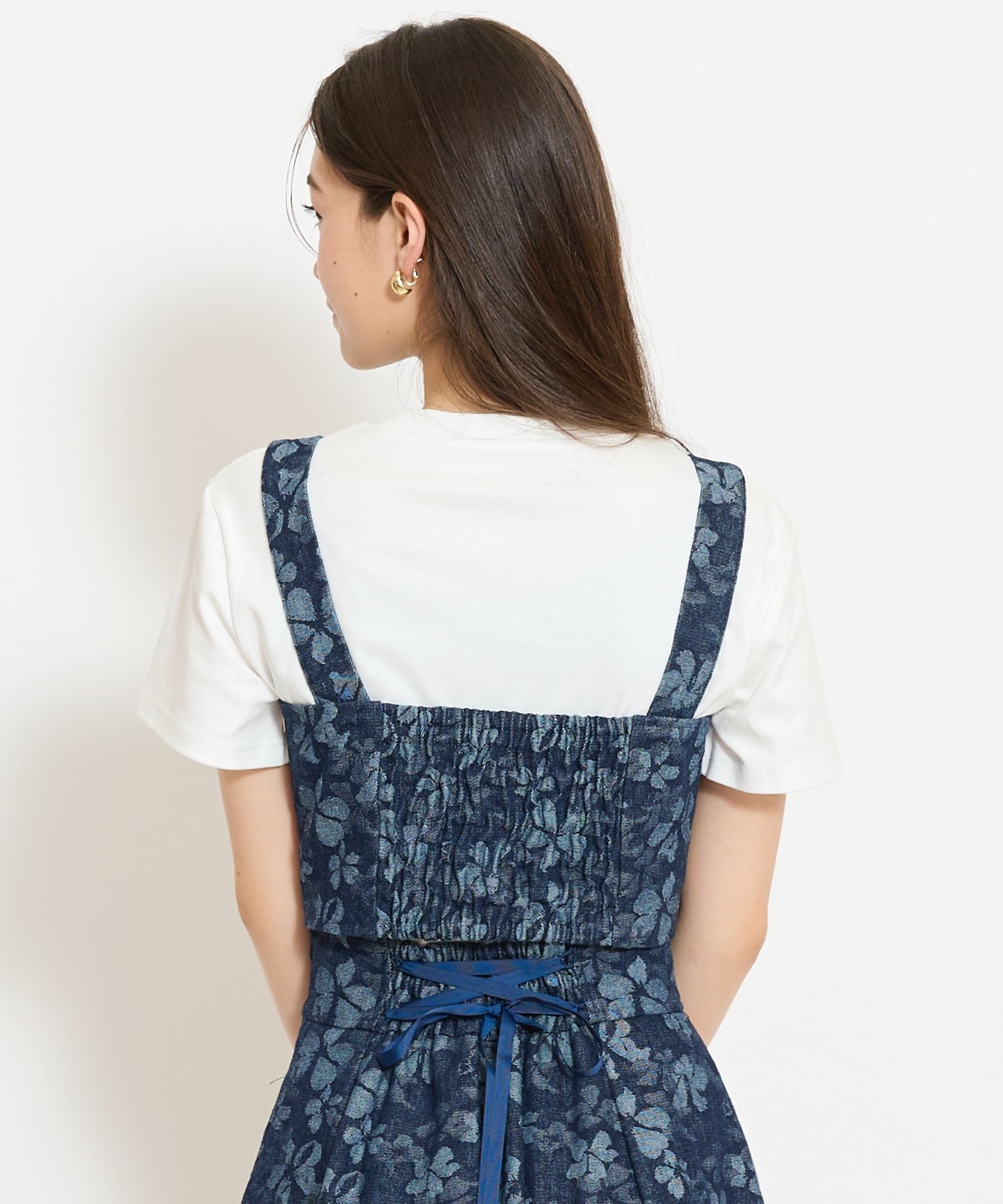 【セットアップ対応】ボタン付きデニムビスチェ