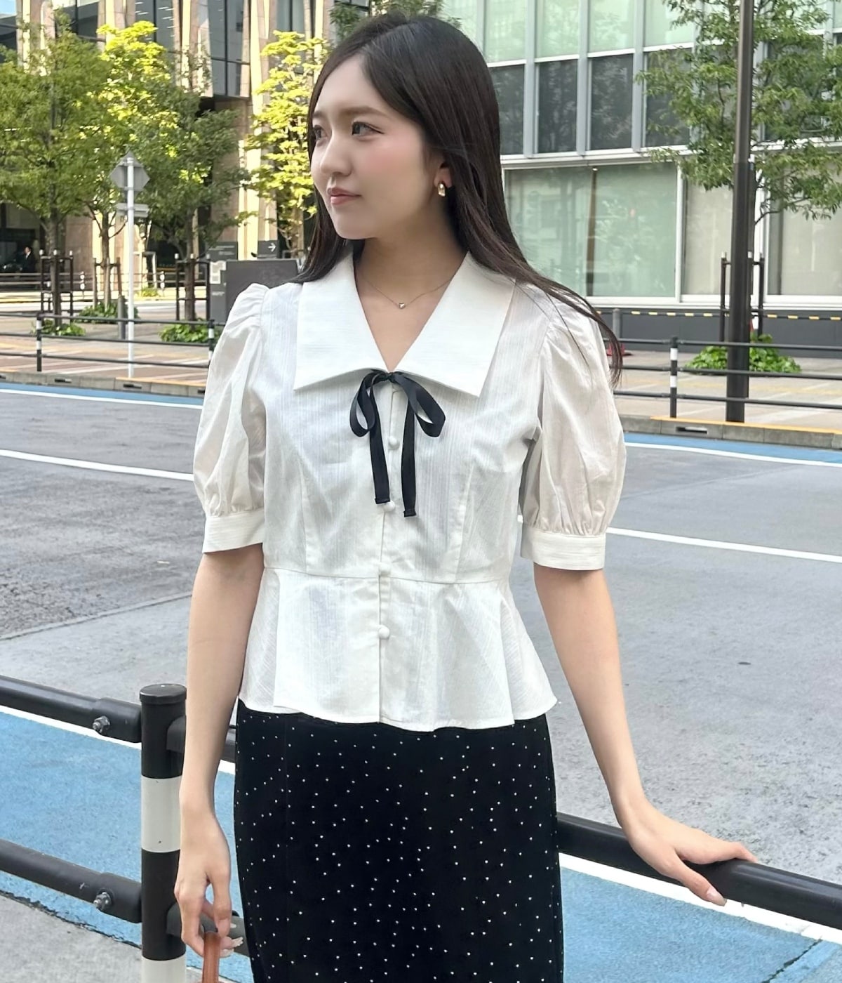 【新色追加】パフスリーブペプラムブラウス